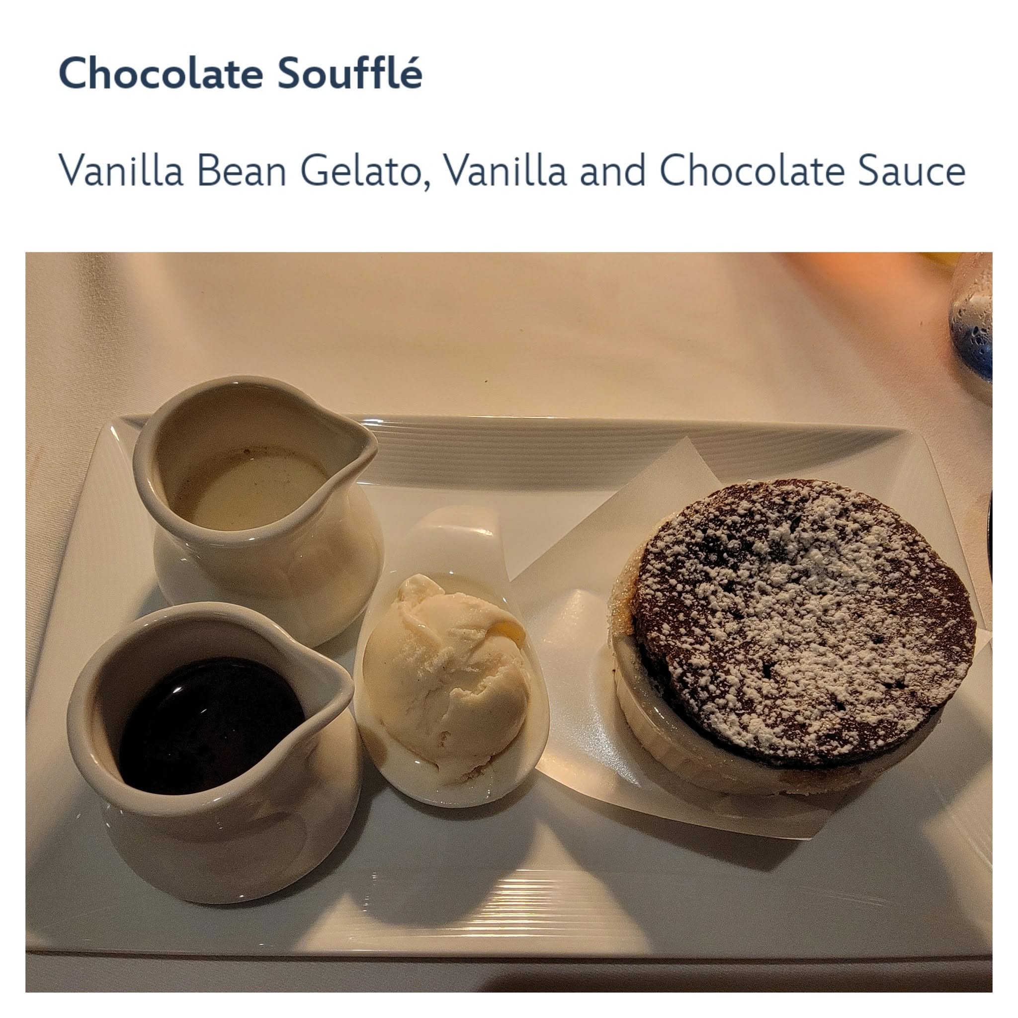 Chocolate souffle at Palo