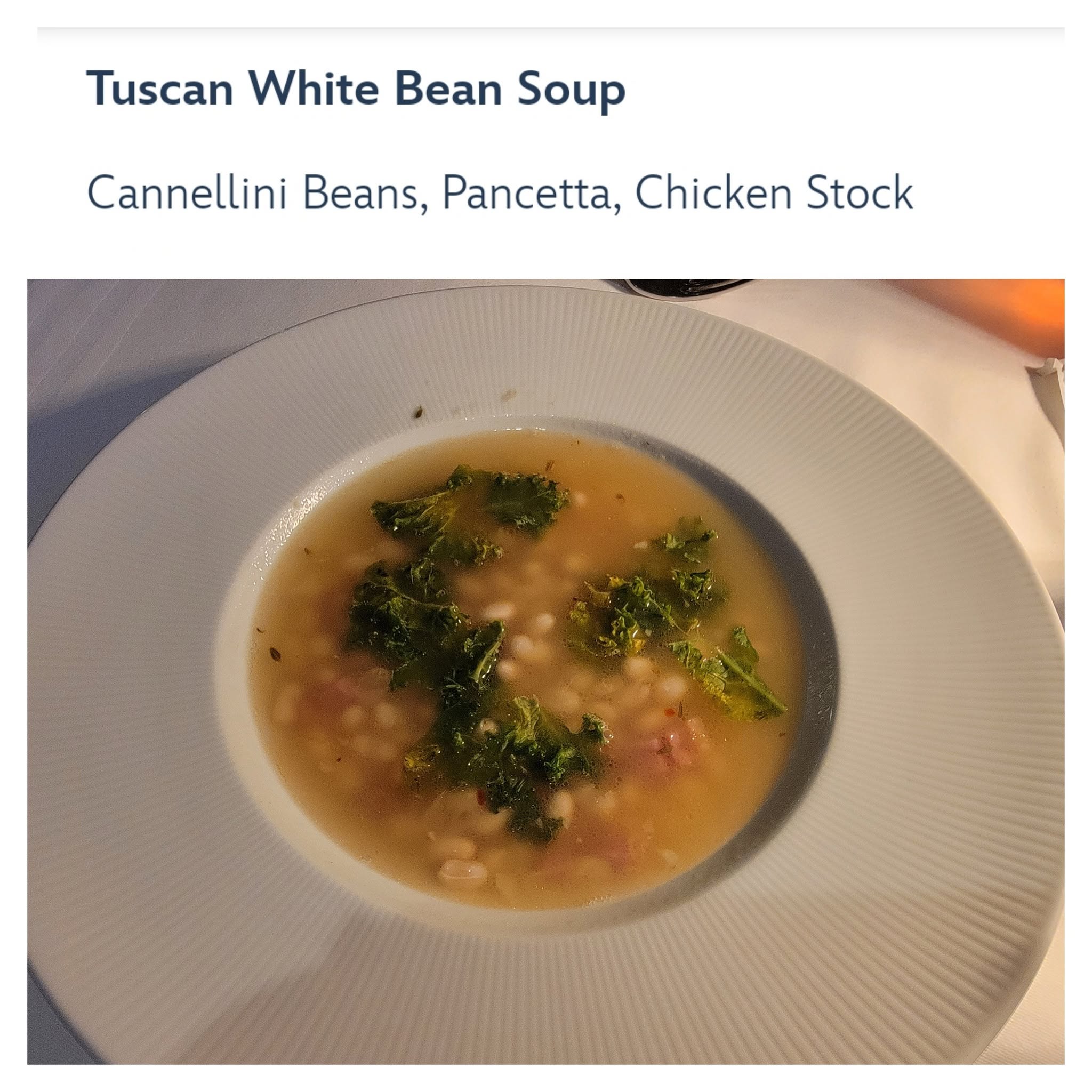 Tuscan white bean soup at Palo