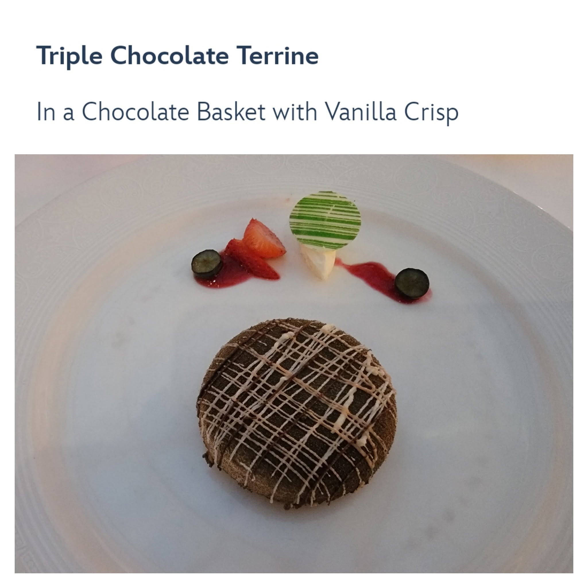 Triple chocolate terrine at Triton's