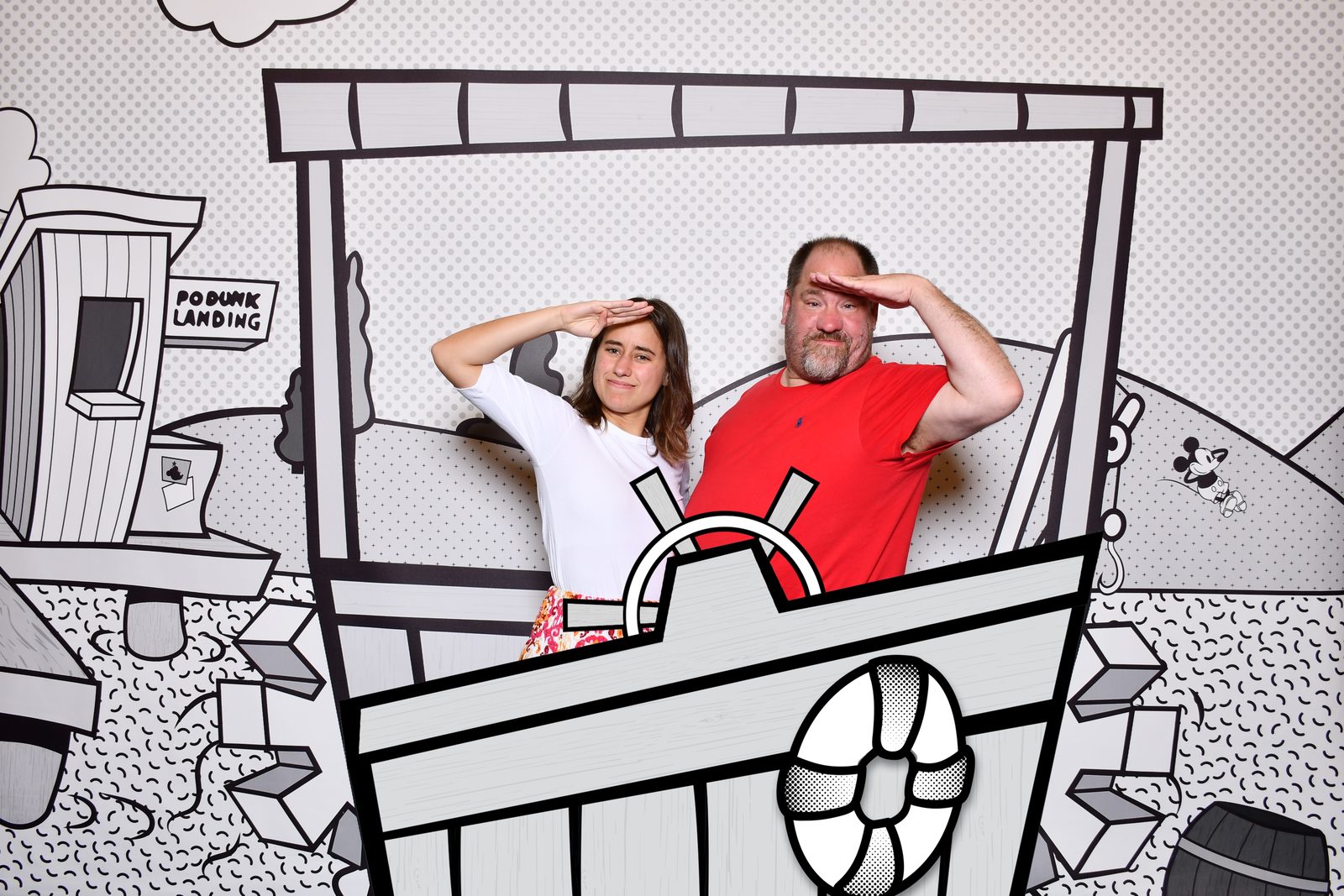Lisa and Michael at the Steamboat Willie portrait