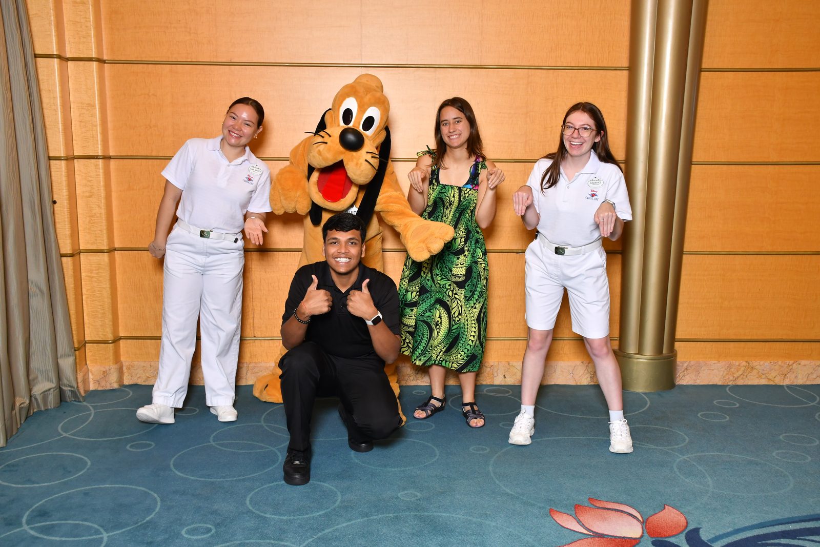 Pluto & Lisa with Ayush and two other Cast Members on Crossing the Equator day