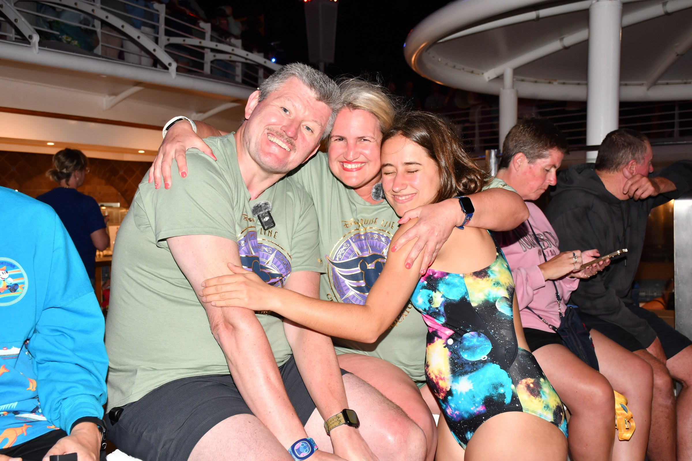Andre, Stefanie and Lisa at the Crossing the Equator Countdown Party