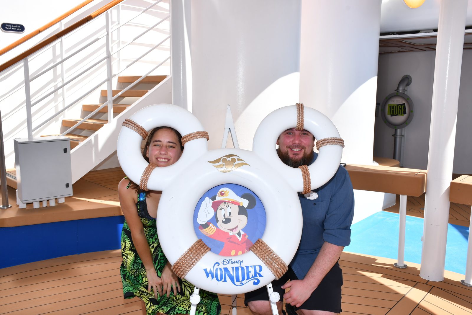 Lisa and Alex in the life ring portrait on the Wonder