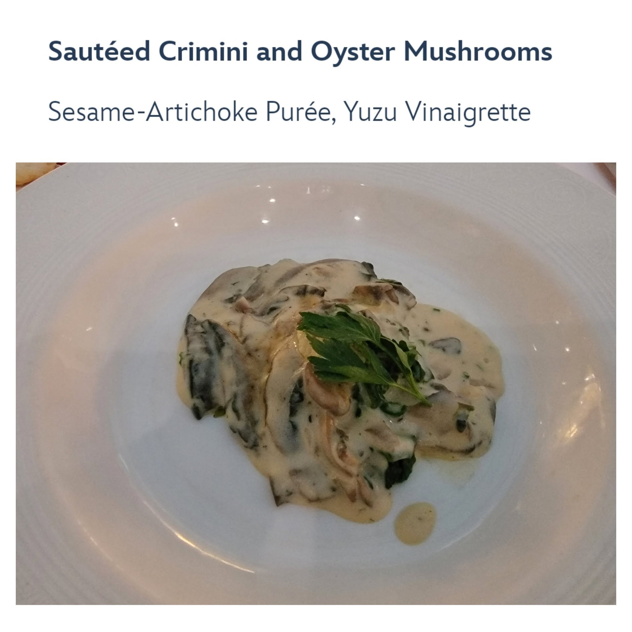 Sauteed crimini and oyster mushrooms on Hawaiian night