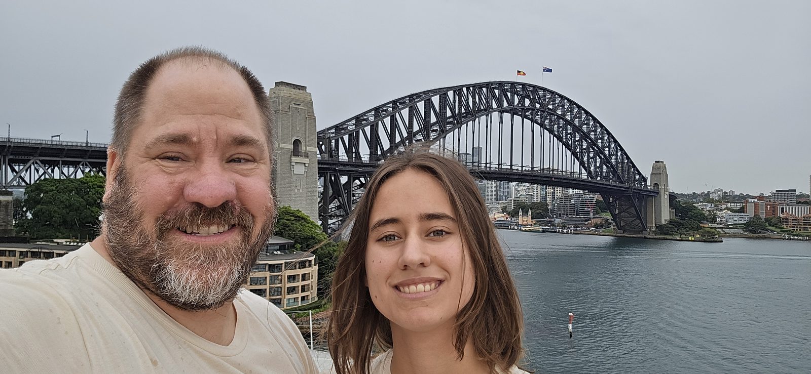 Michael and Lisa below the Harbour Bridge