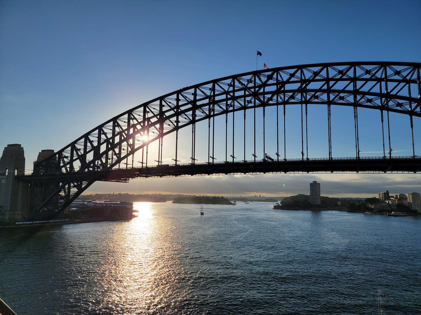 Harbour Bridge as we sailed out of Sydney