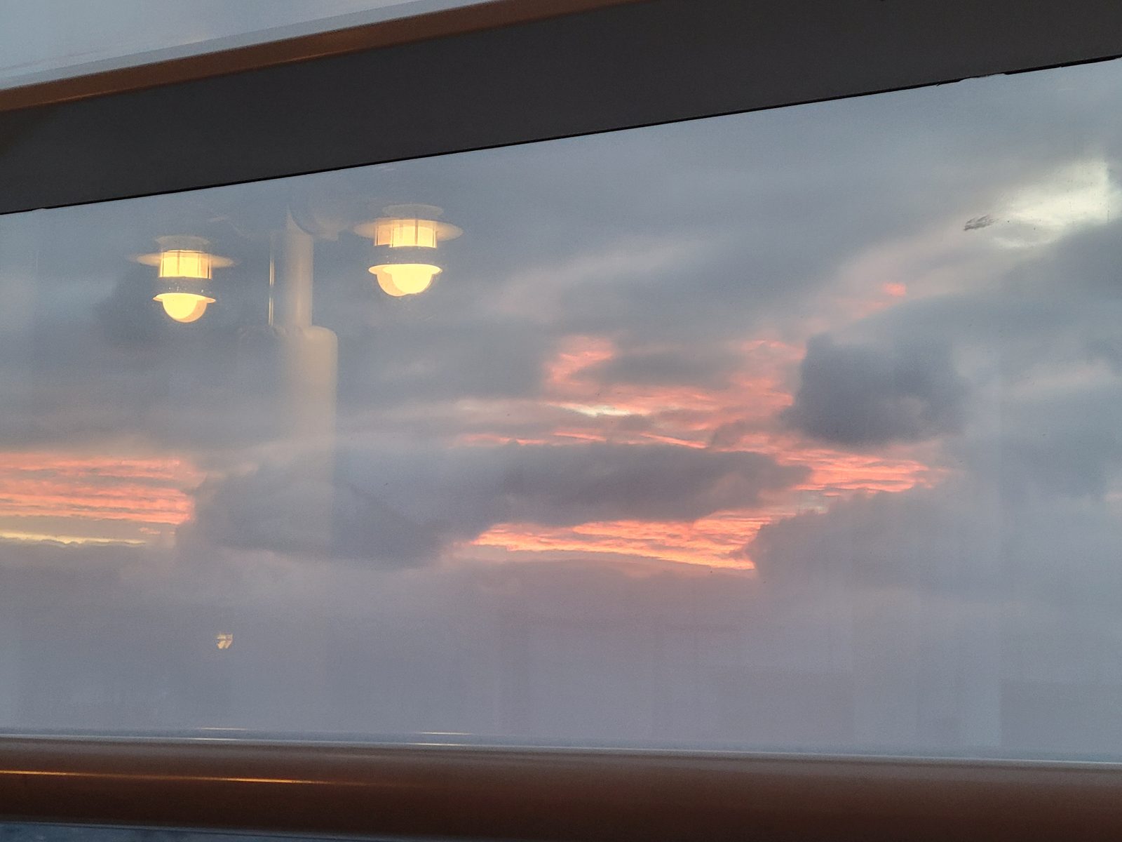 Sunrise through the balcony door
