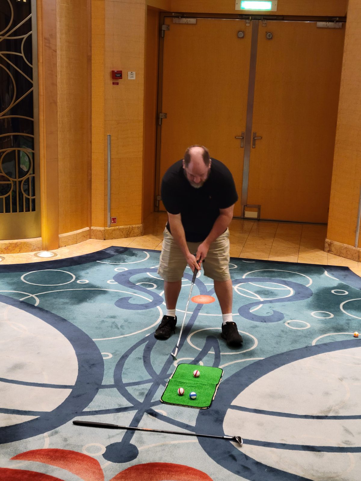 Lining up a shot at Chip It Golf