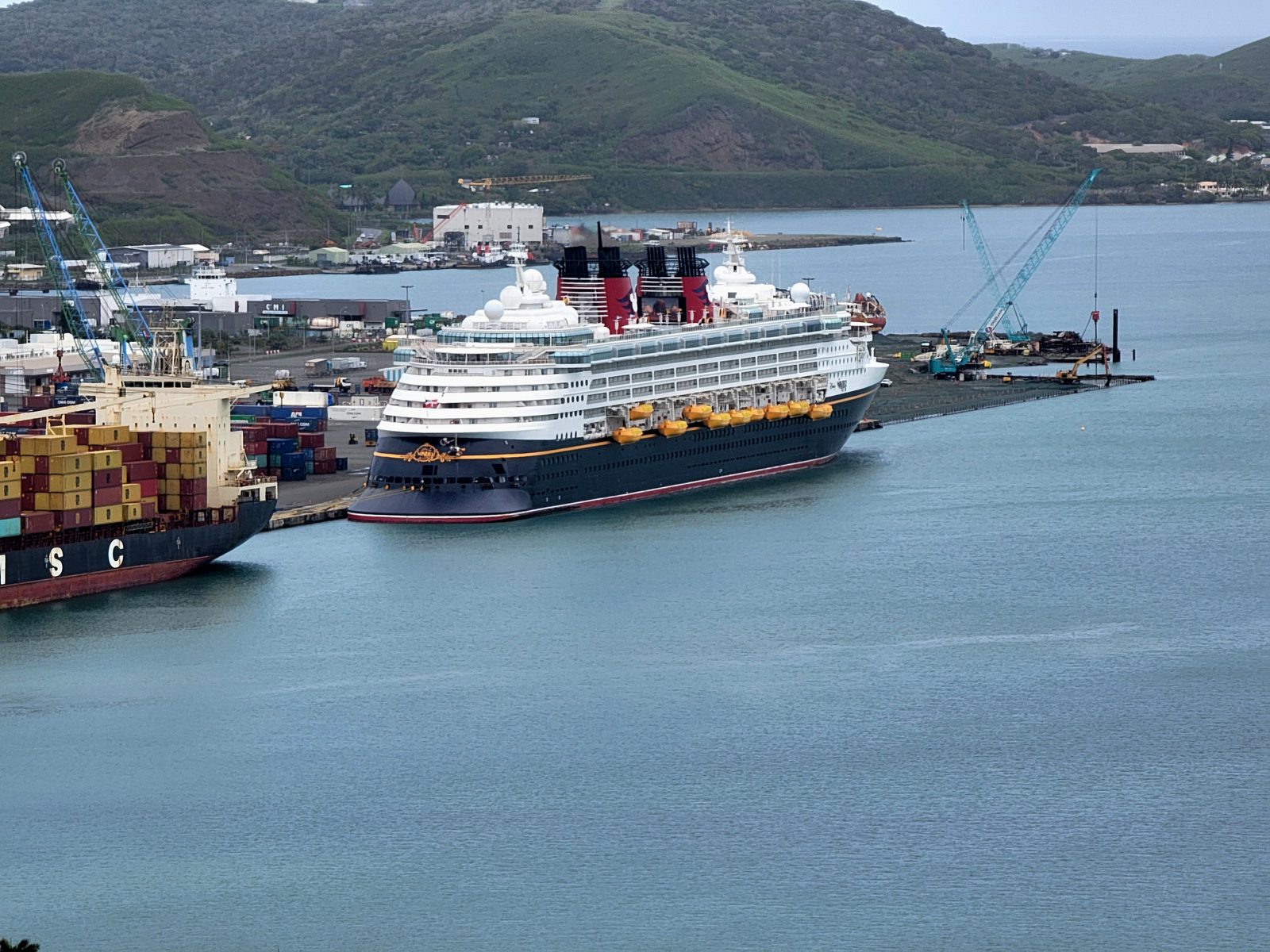 The Wonder docked far below