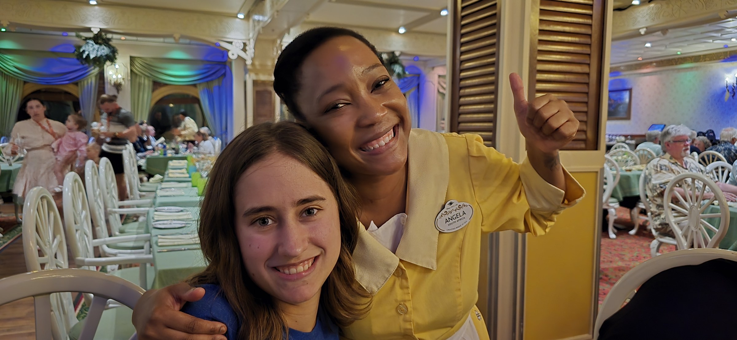Lisa and Angela, one of our servers, at Tiana's Place