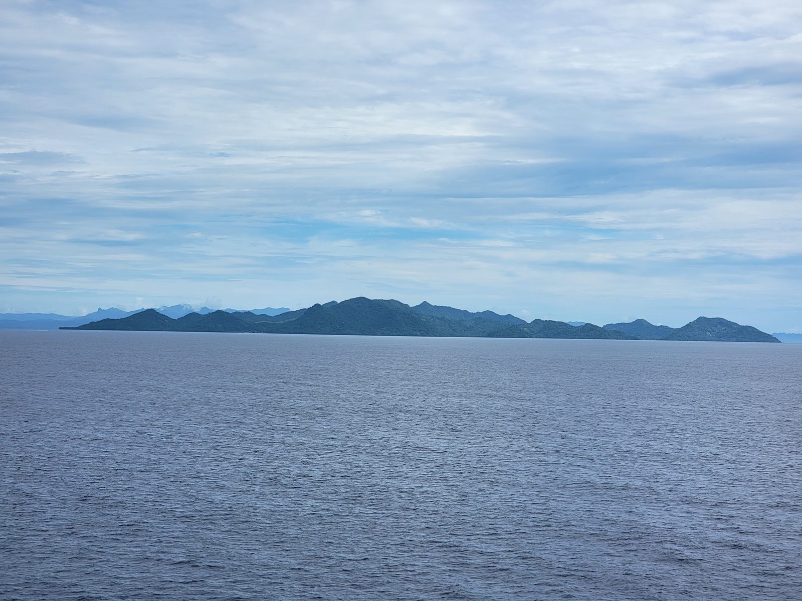 The islands of Fiji on the horizon