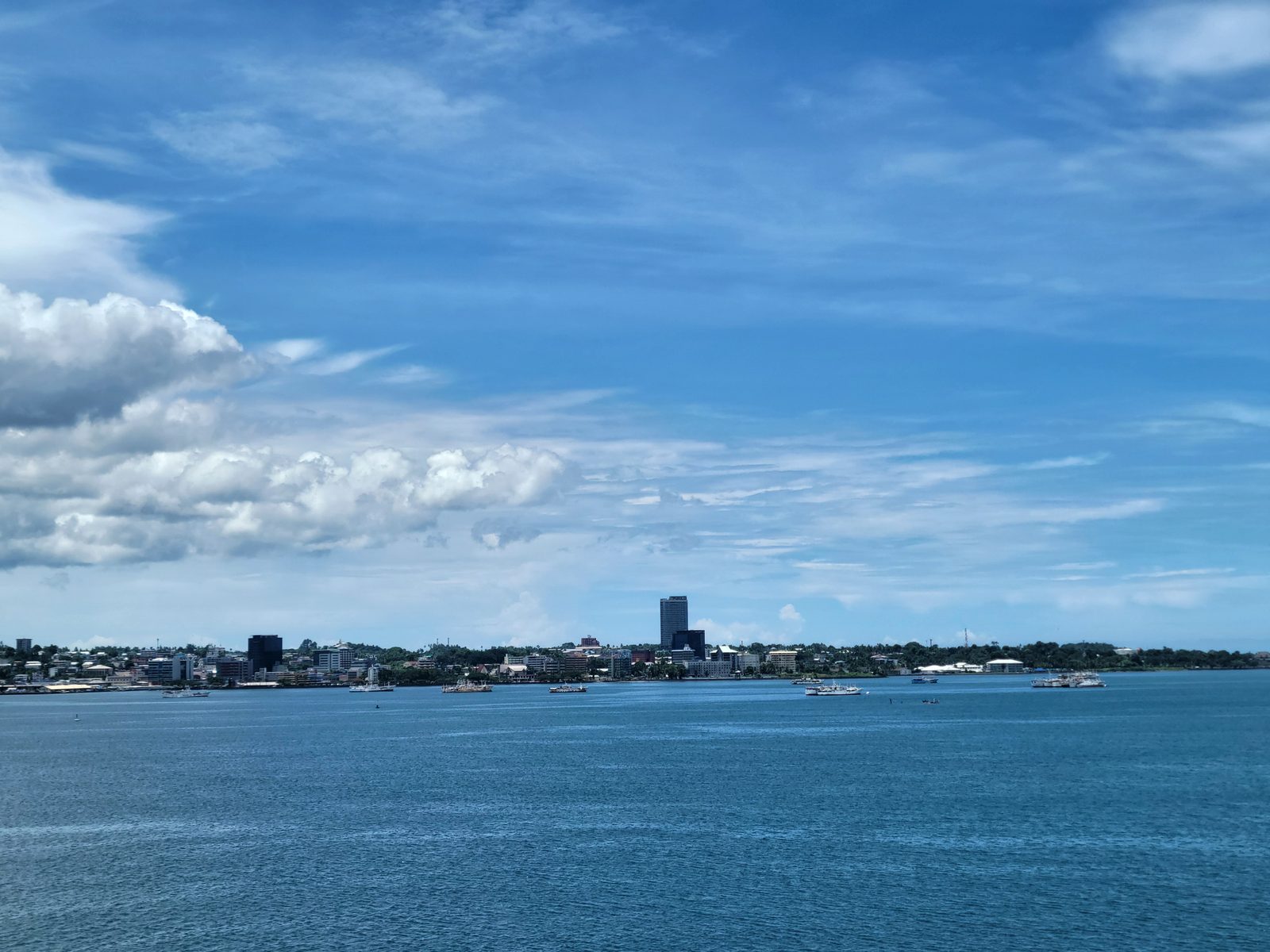 Suva skyline from the ship
