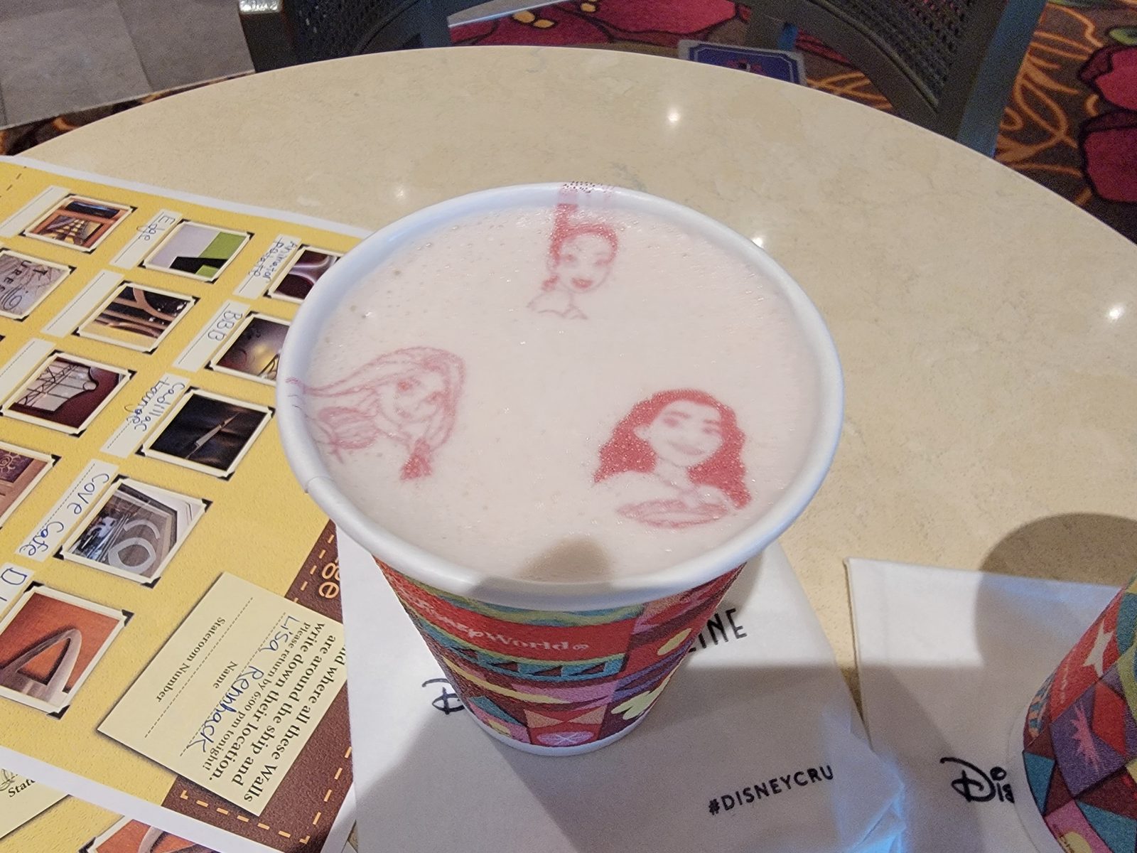 Foam art on top of the scavenger hunt sheet