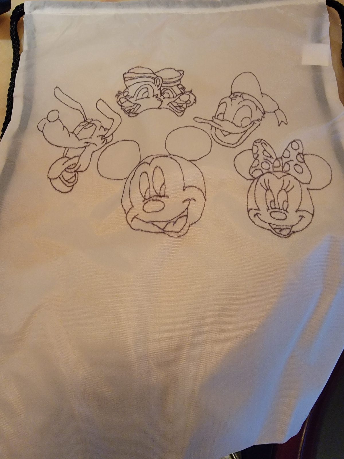 A pillowcase craft ready for coloring