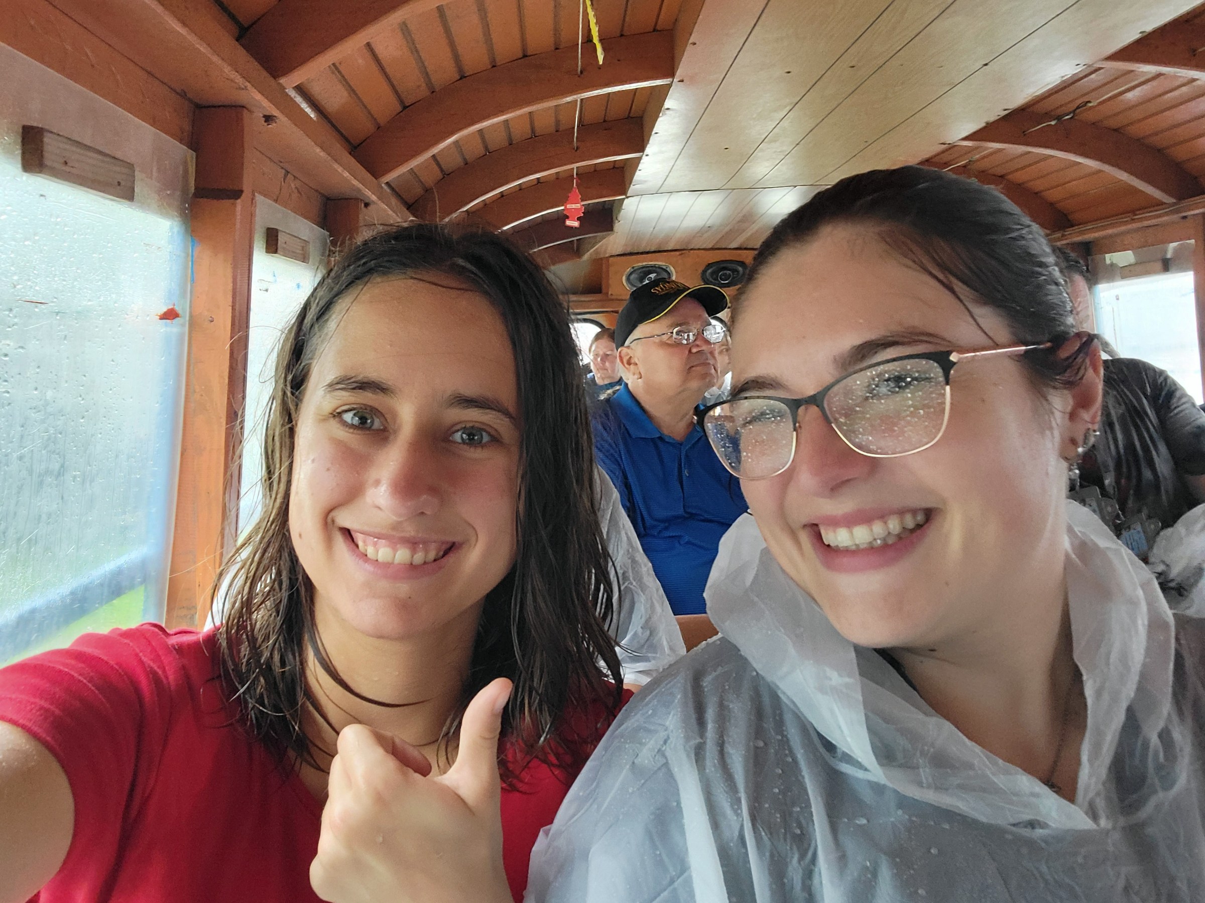 Lisa's selfie with Jenna on the bus in American Samoa