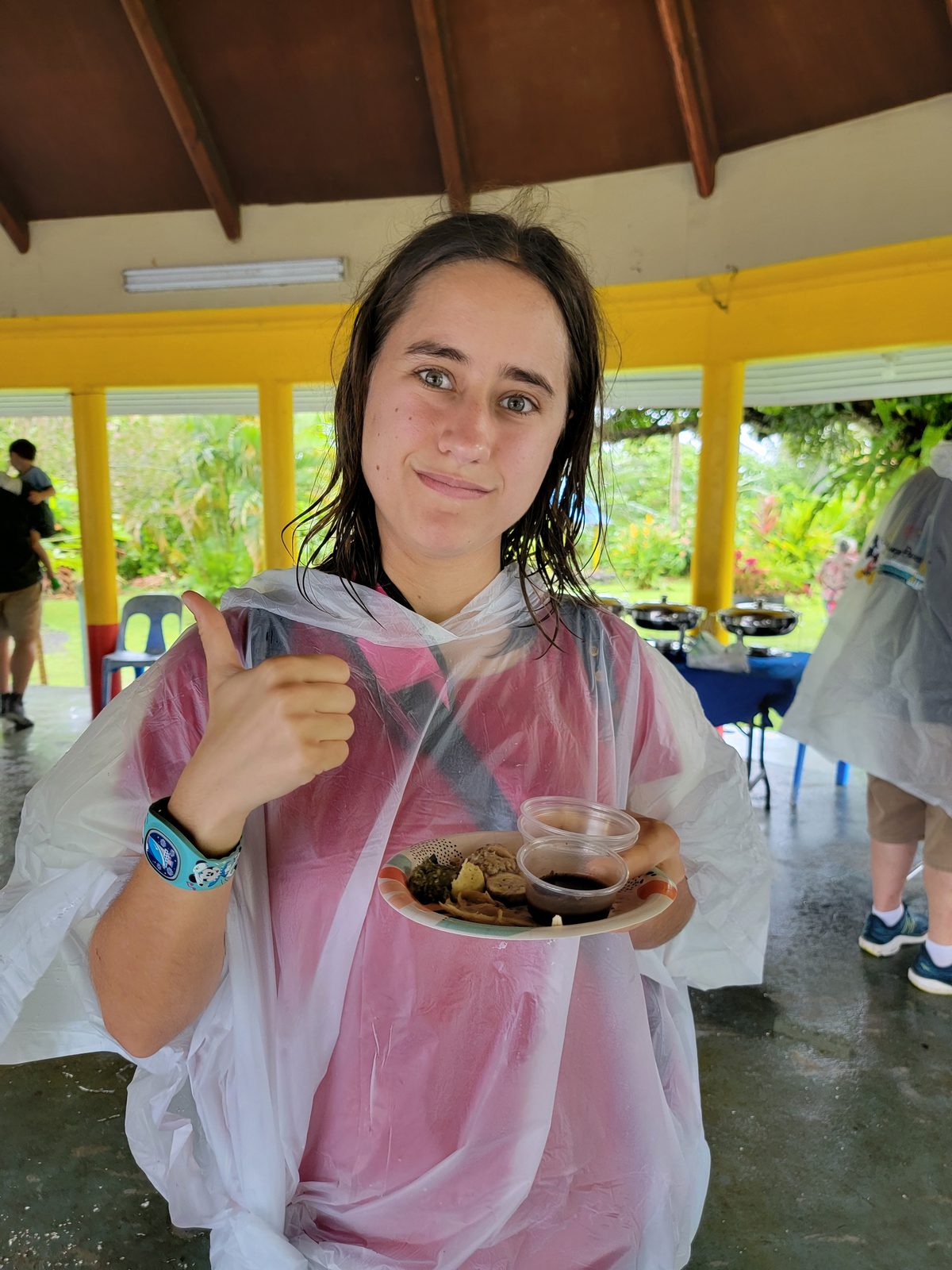 Lisa at Vila's Village in the rain