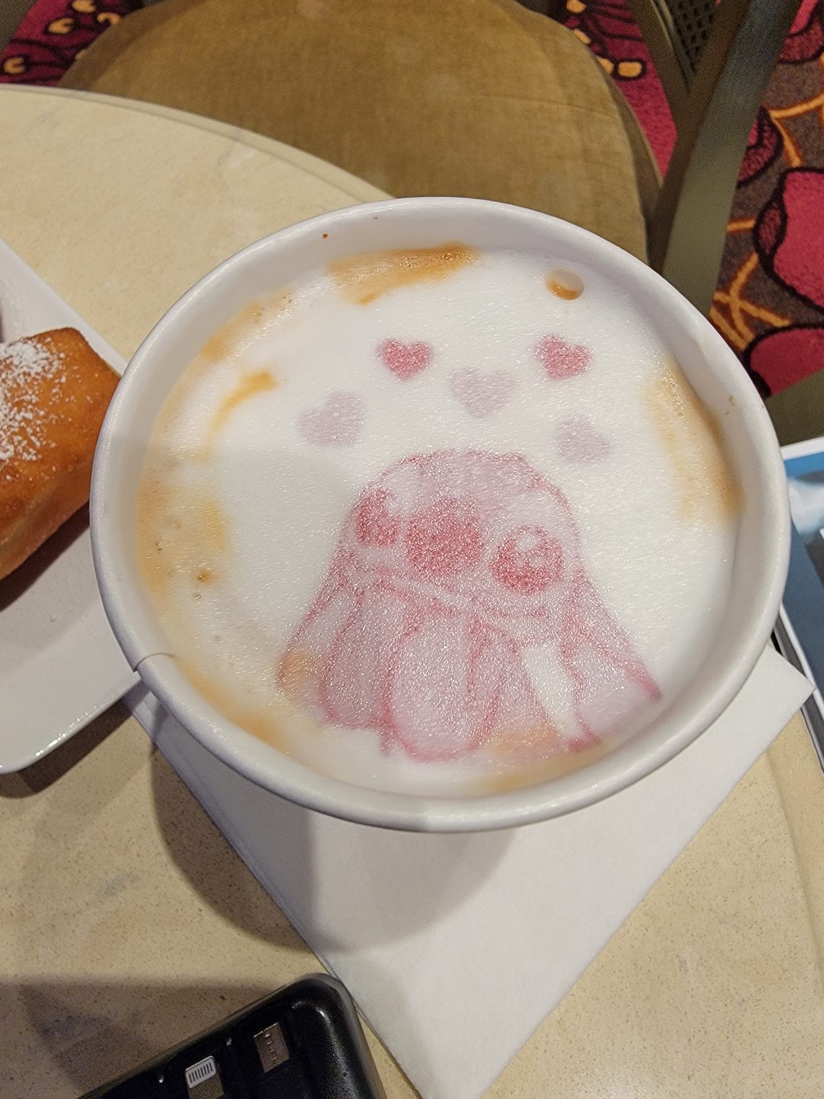 Hearts drawn in my coffee foam