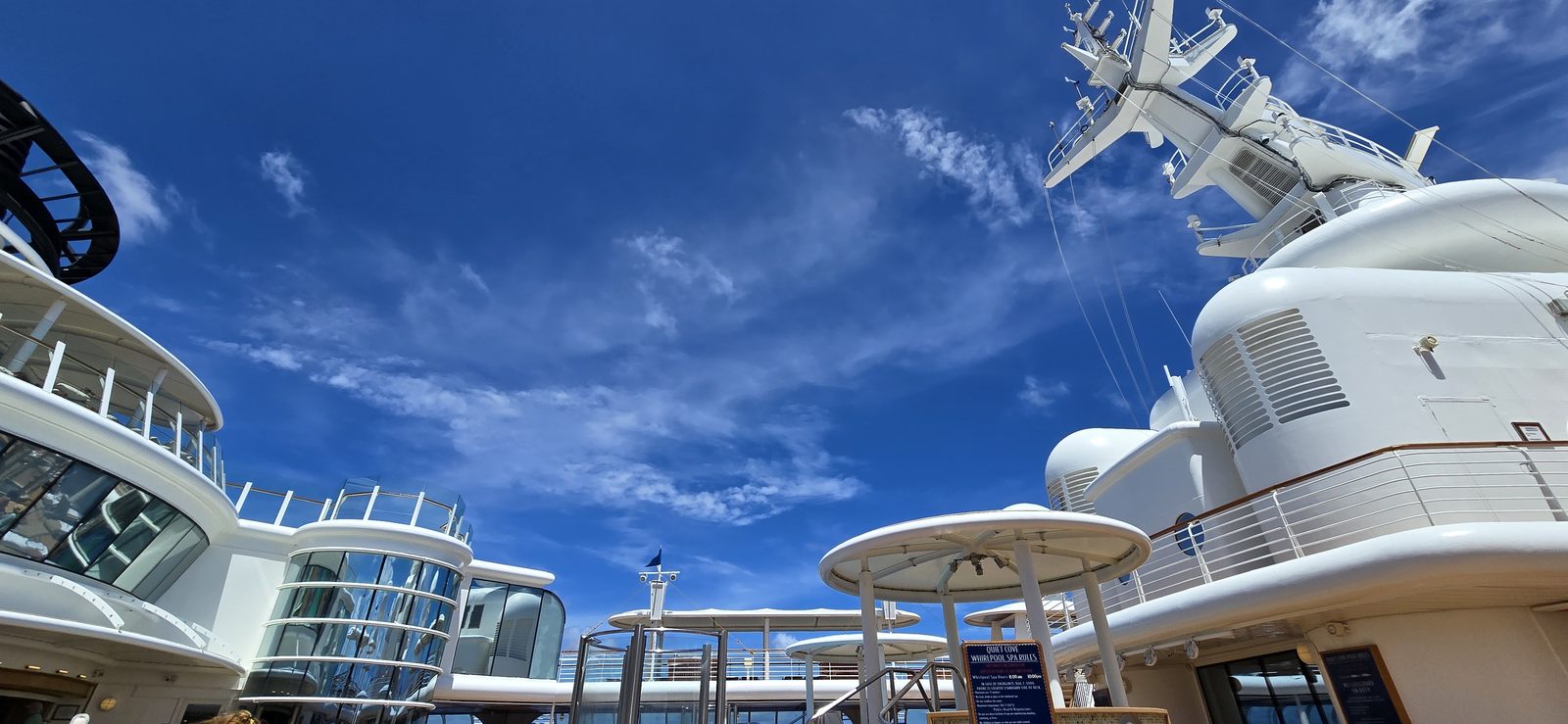 Clear sky over the ship
