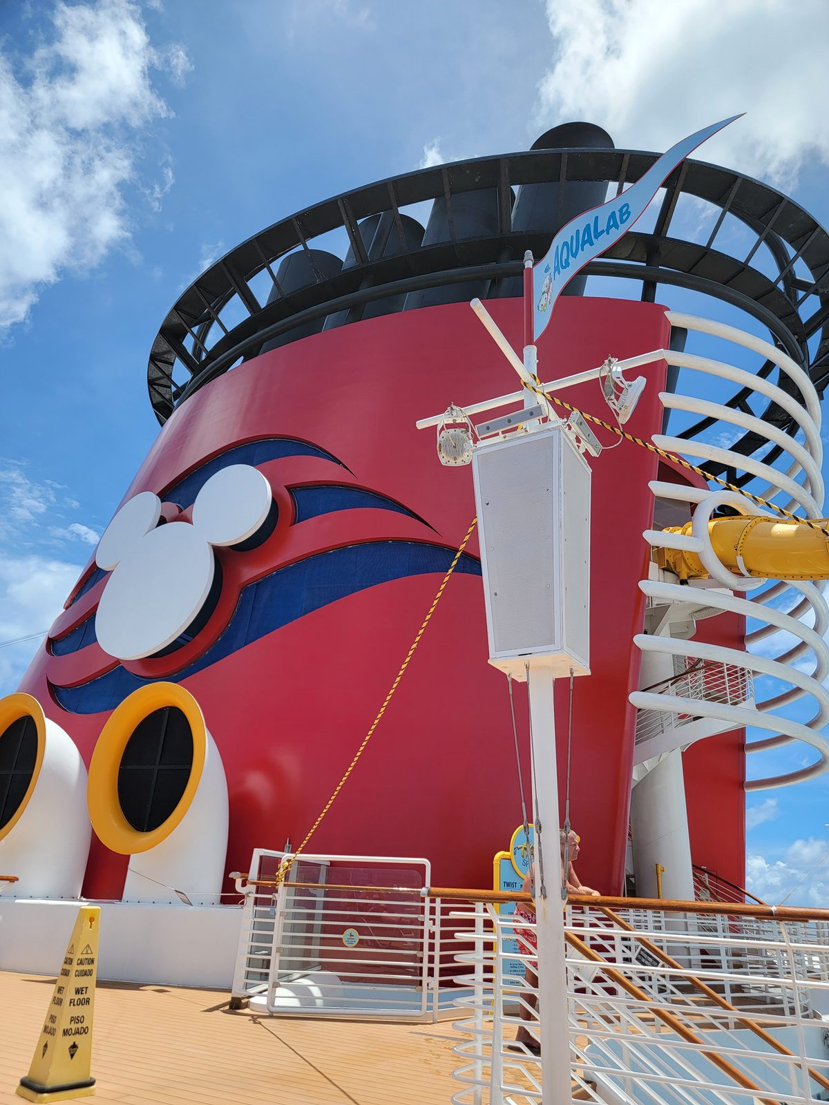 The Wonder's funnel on a sea day