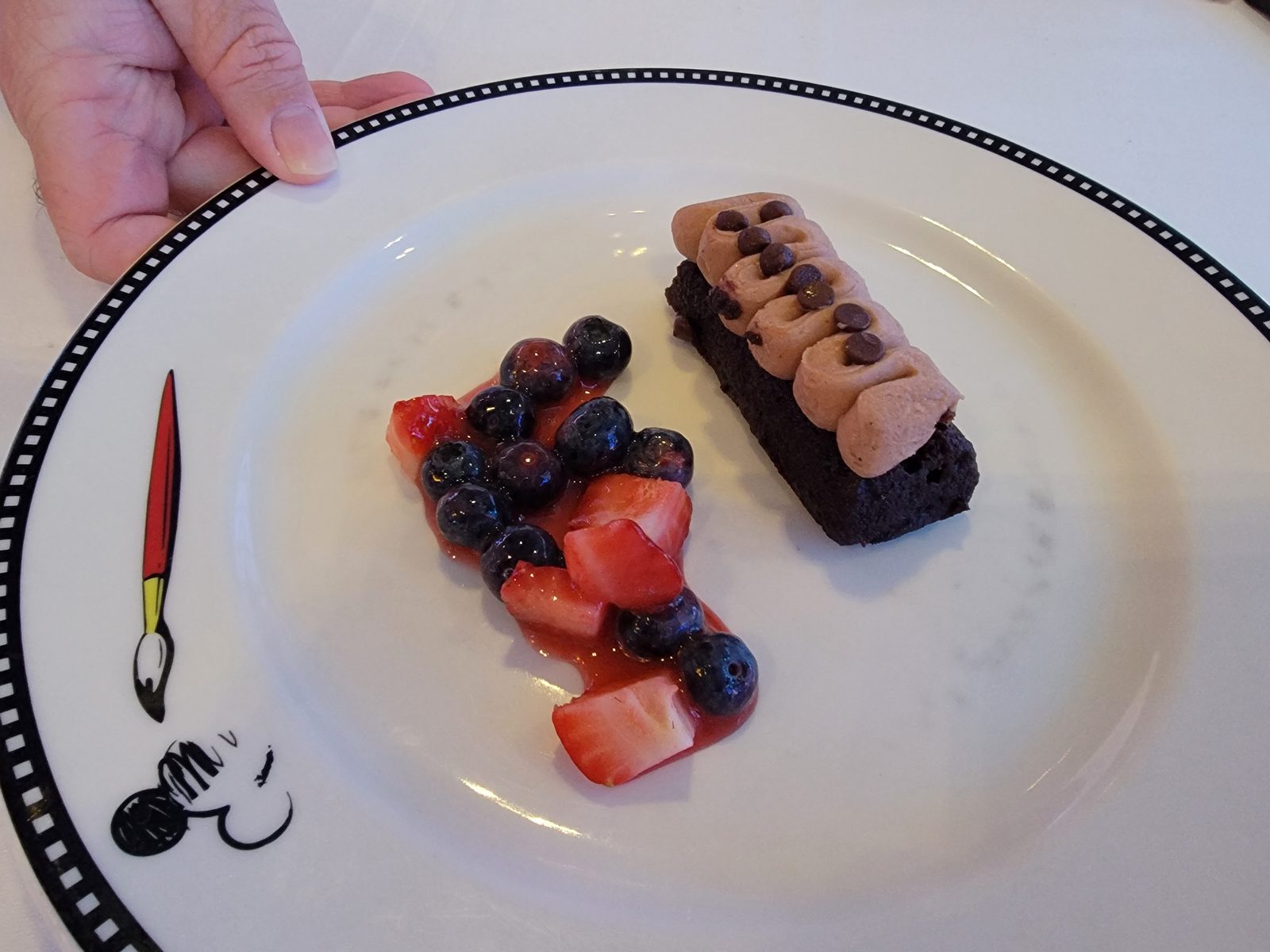 Chocolate cake with berries at Animator's Palate