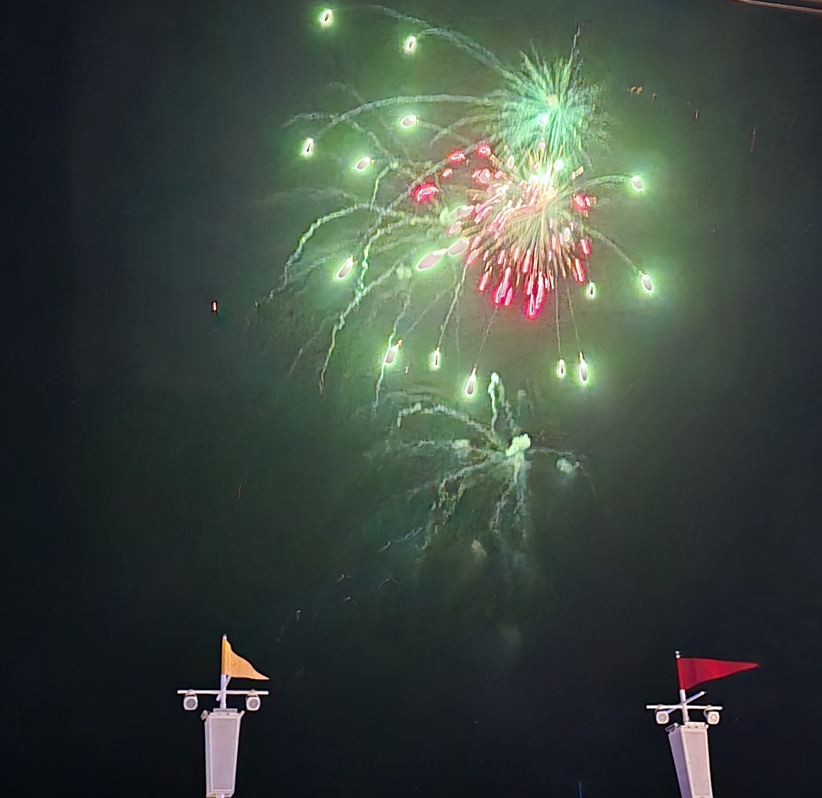 Fireworks over the ship