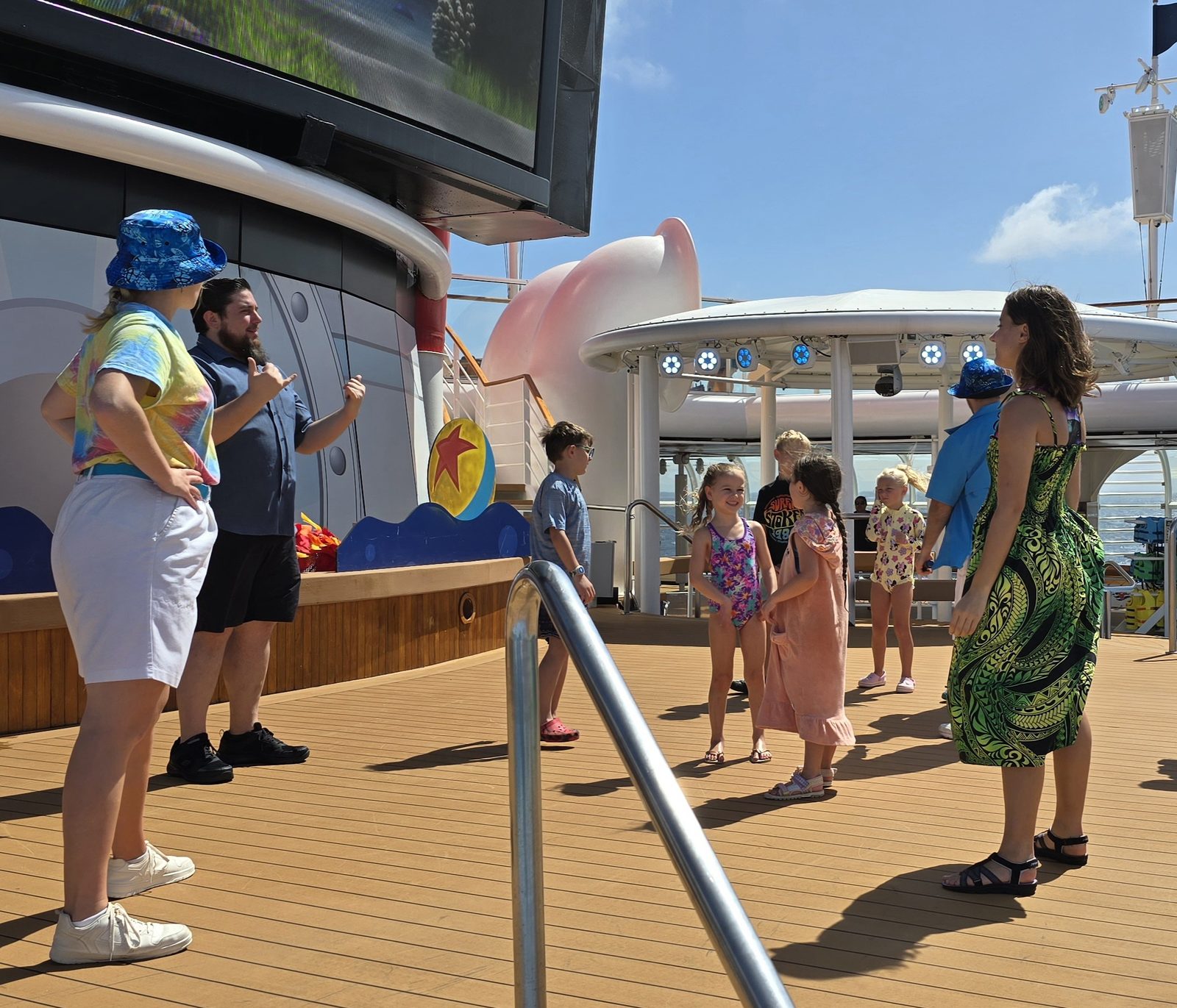 Lining up for Crush's pool party