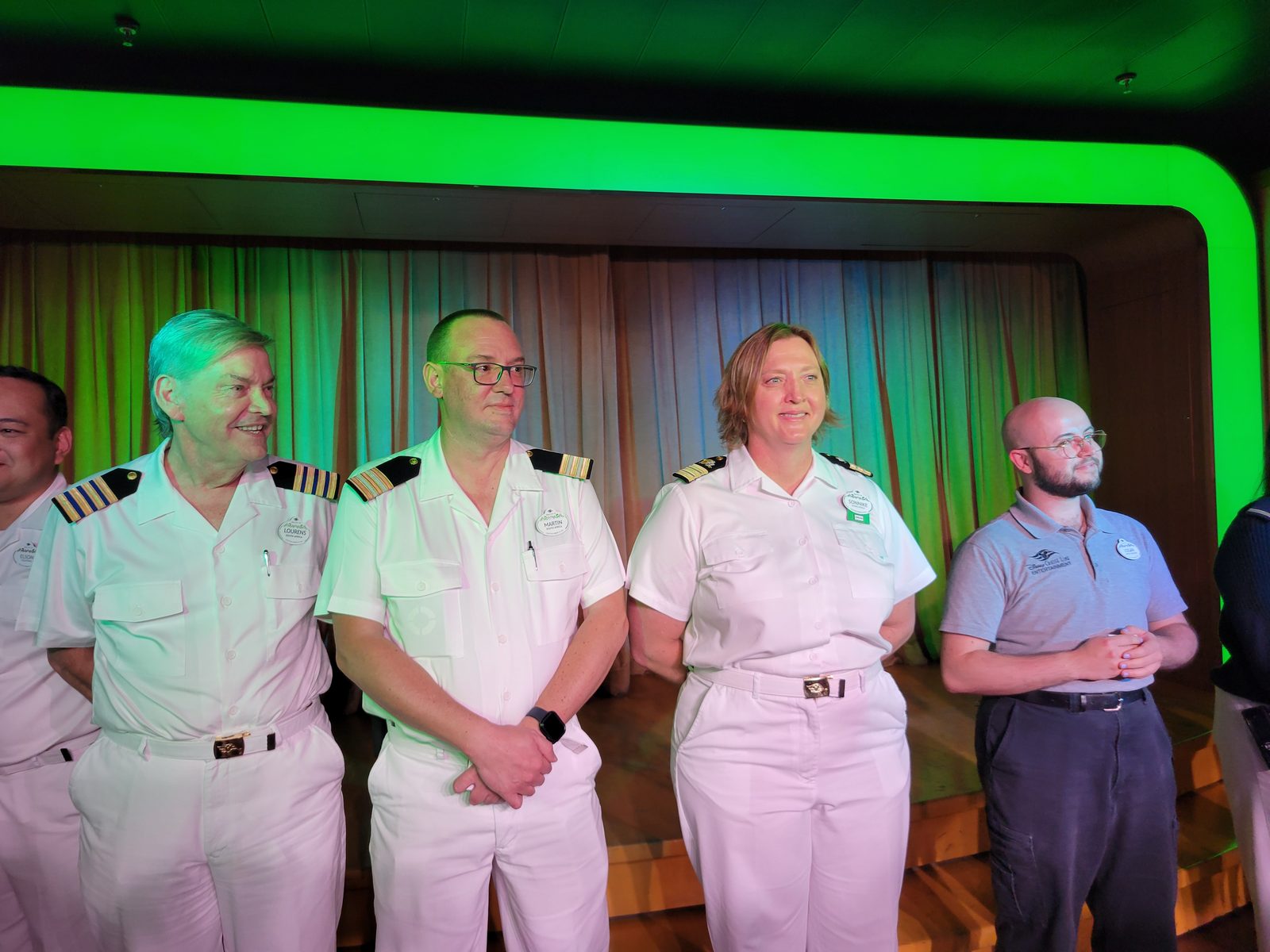 The officers line up for hide and seek