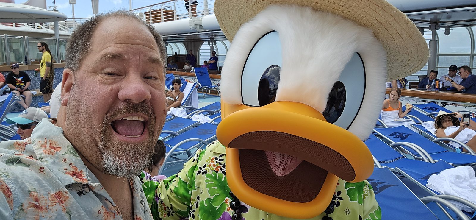 Michael poses with Donald Duck