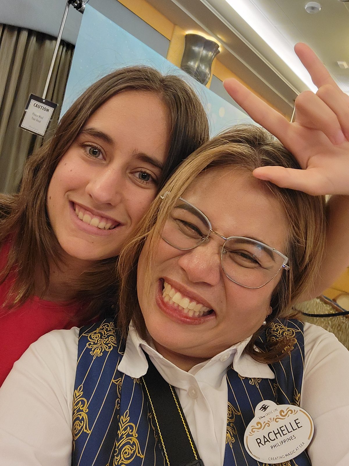 A selfie with server Rachelle