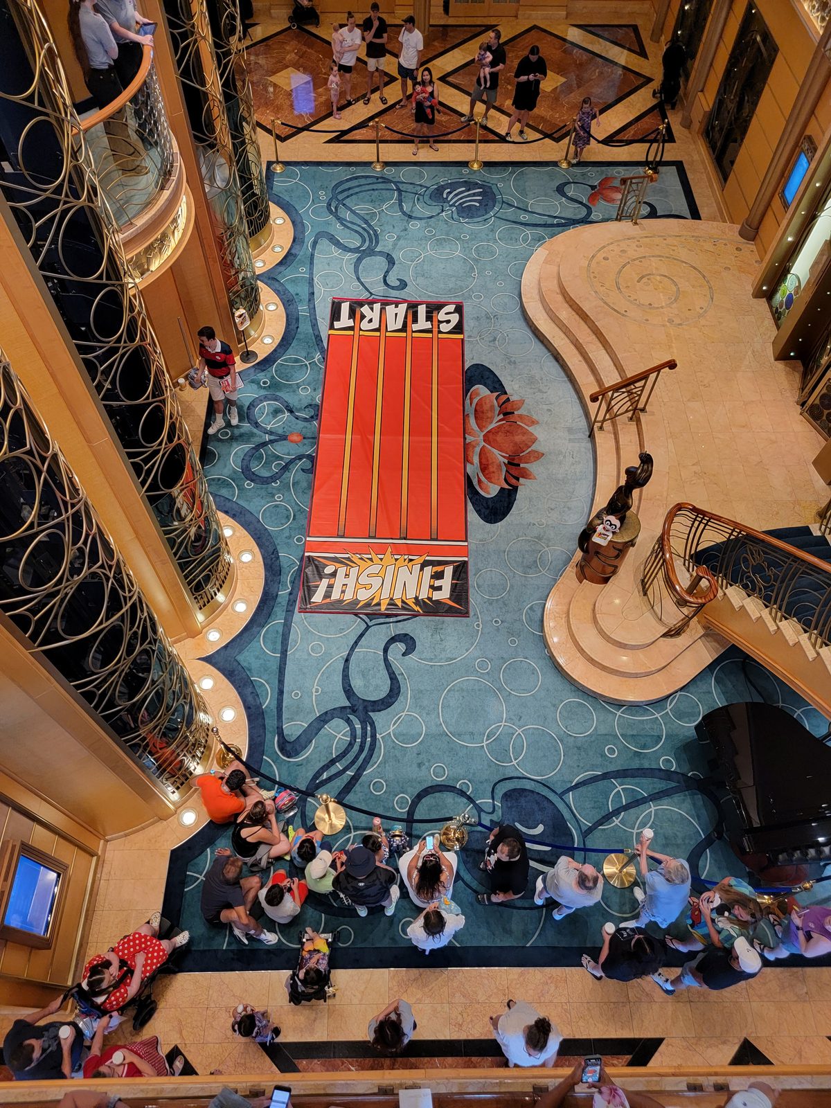 The Diaper Dash track set up in the atrium