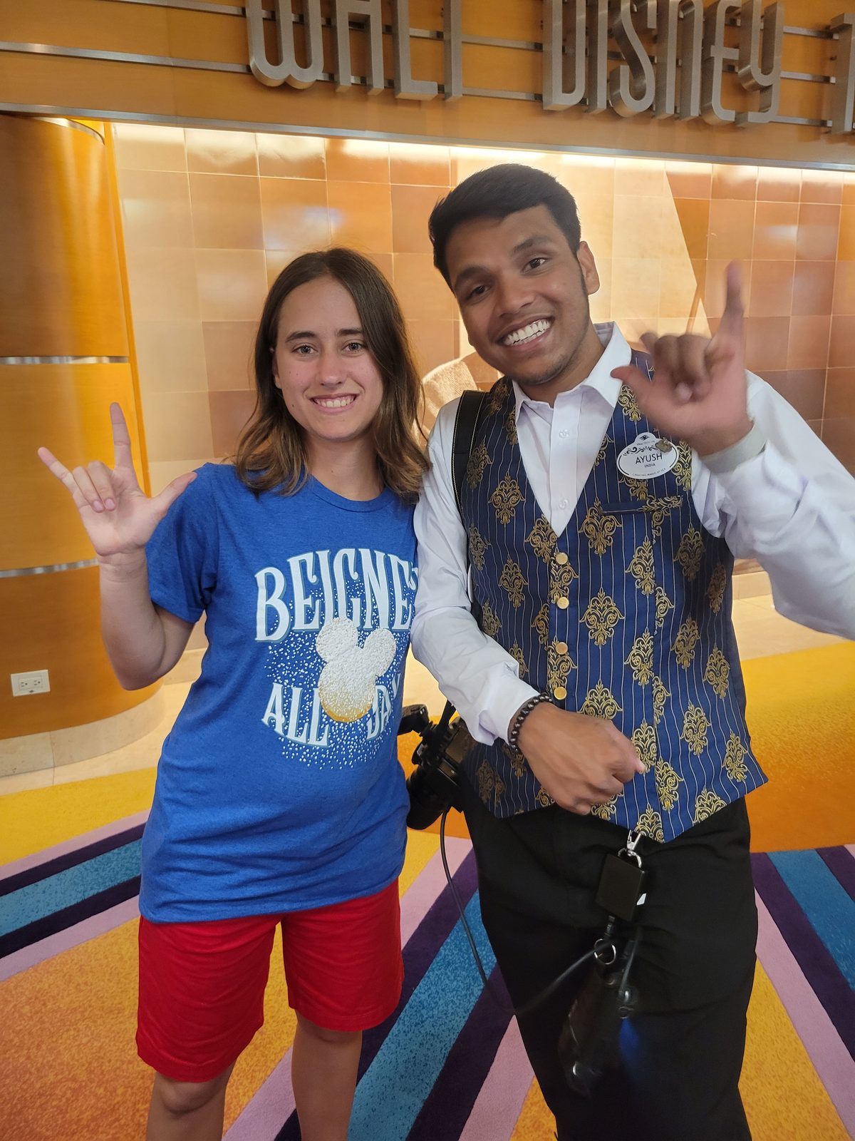 Lisa and Ayush both sign I love you