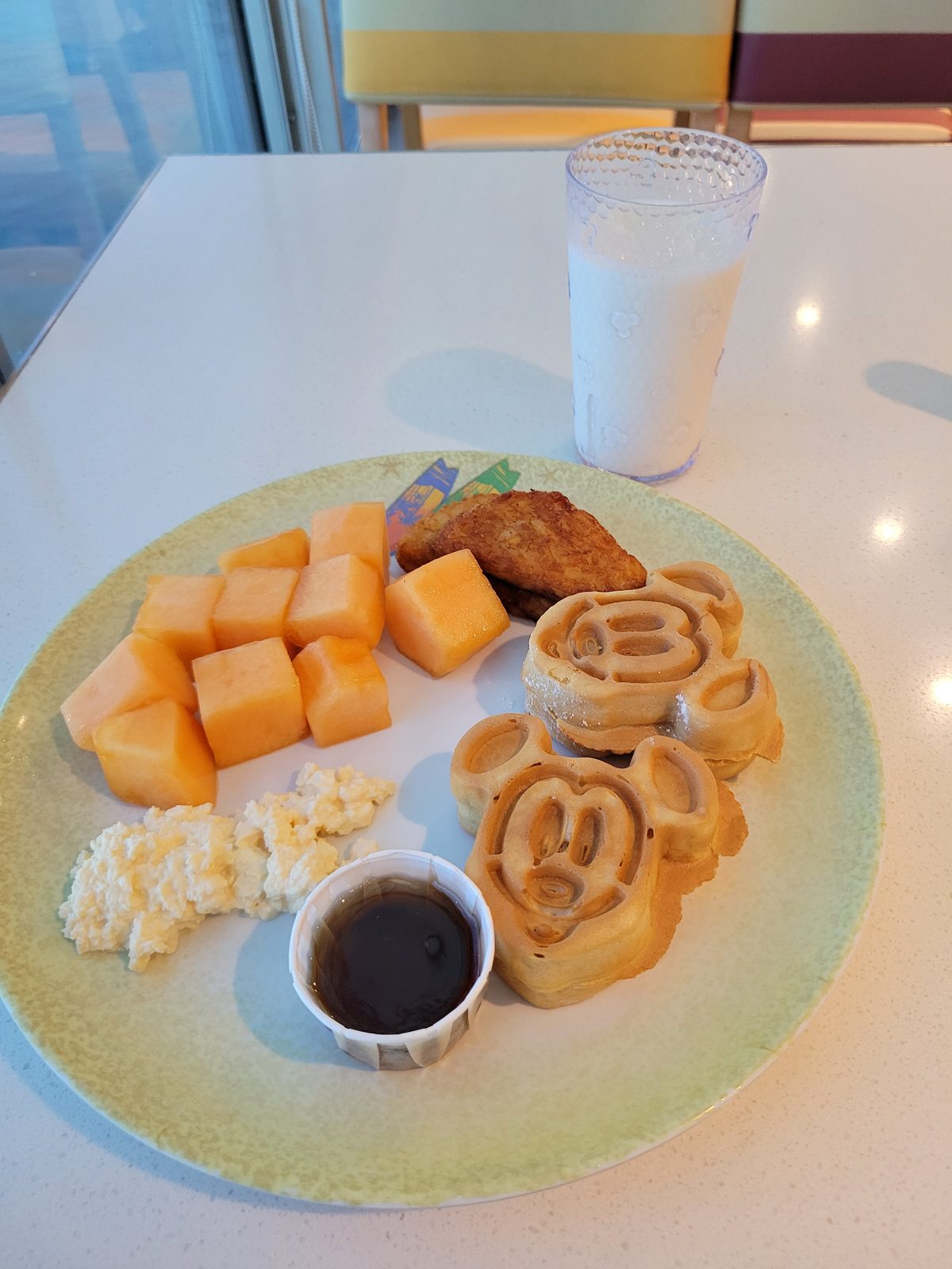Mickey waffles for one last breakfast
