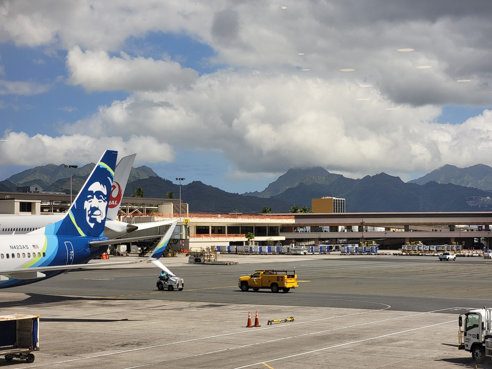 An Alaska Airlines jet at the Honolulu airport