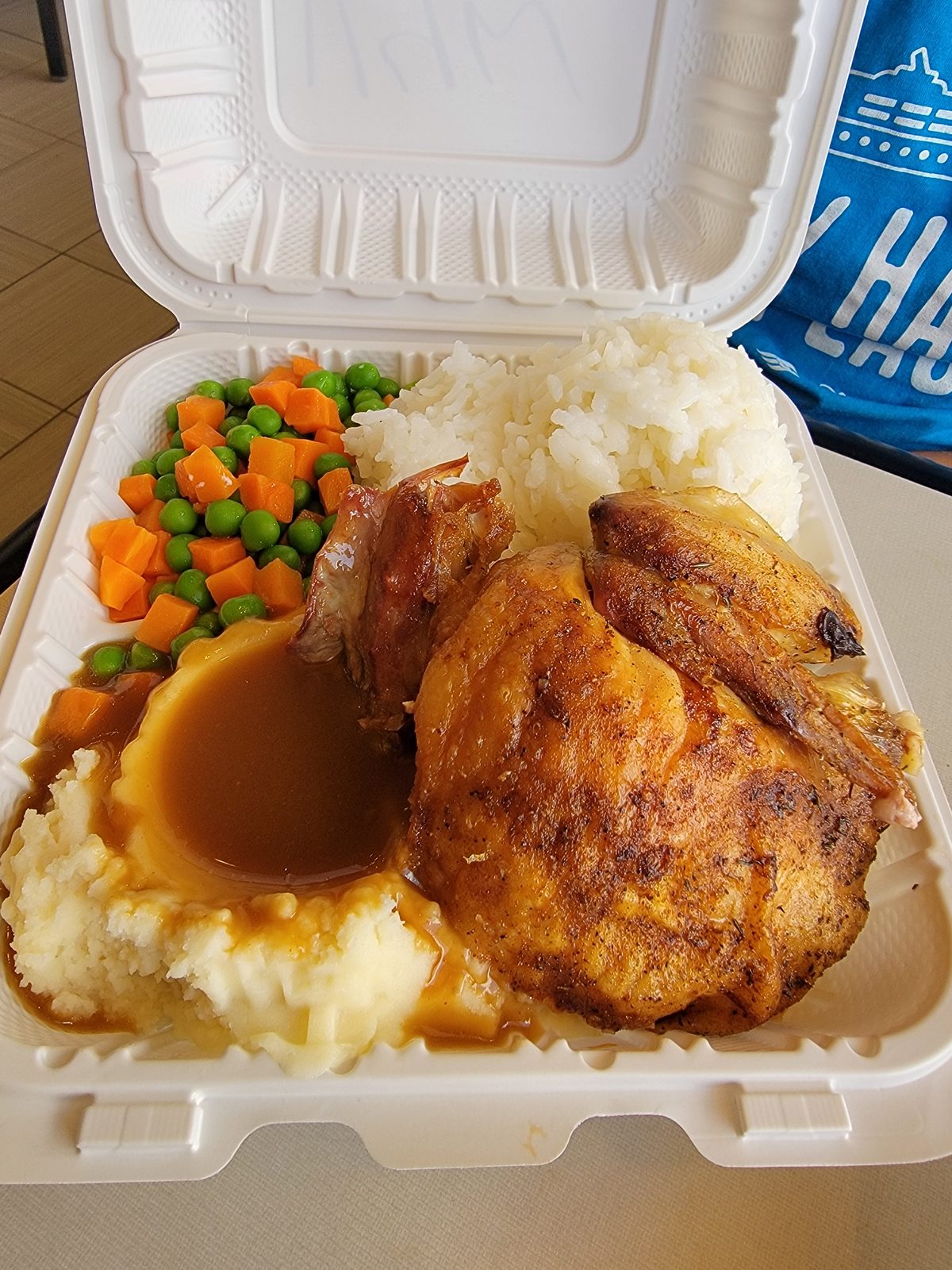 A plate lunch before the flight
