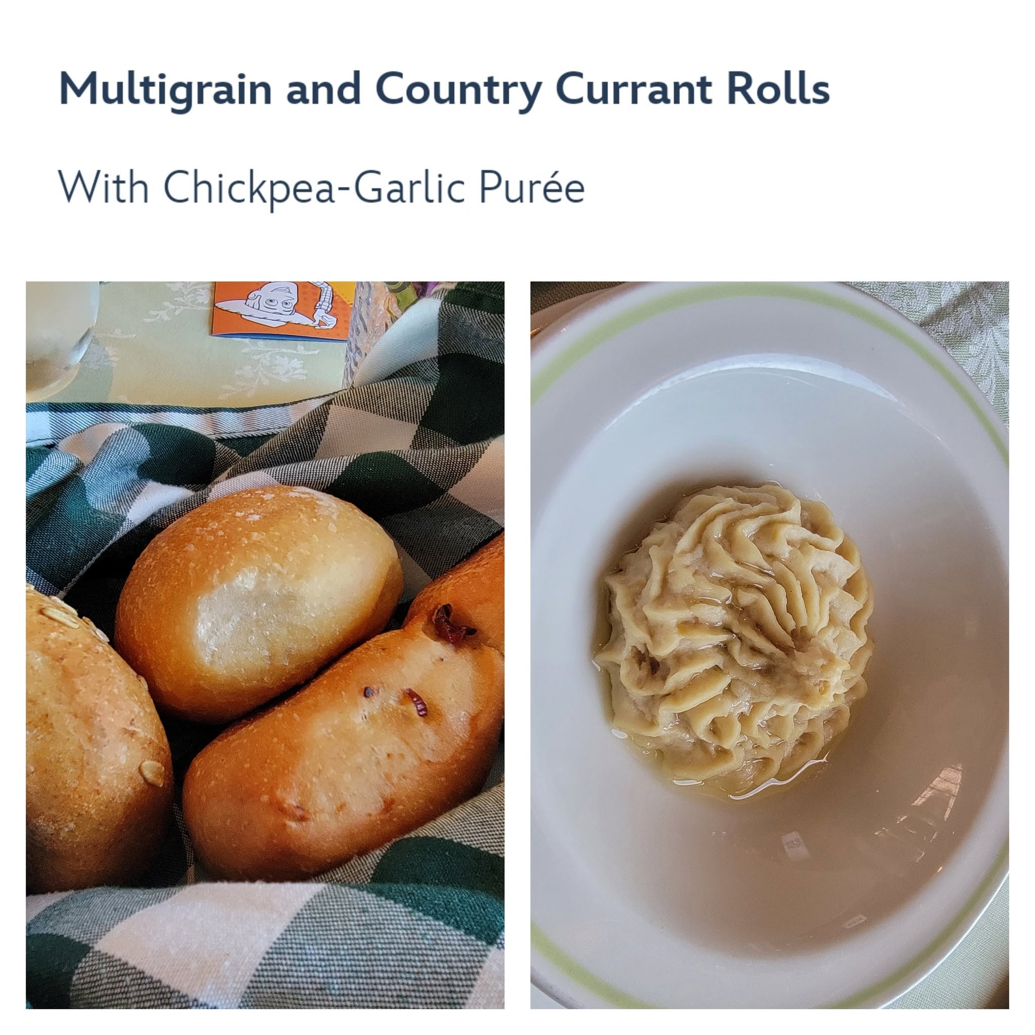 Multigrain and country currant rolls at Enchanted Garden