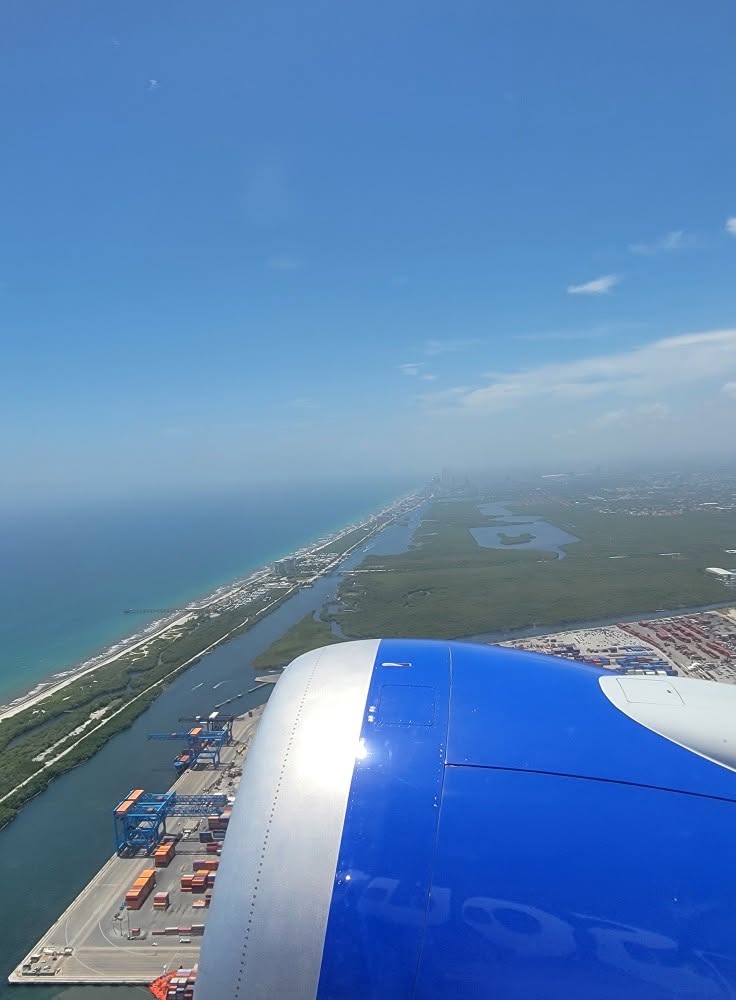 Taking off from Fort Lauderdale over Port Everglades