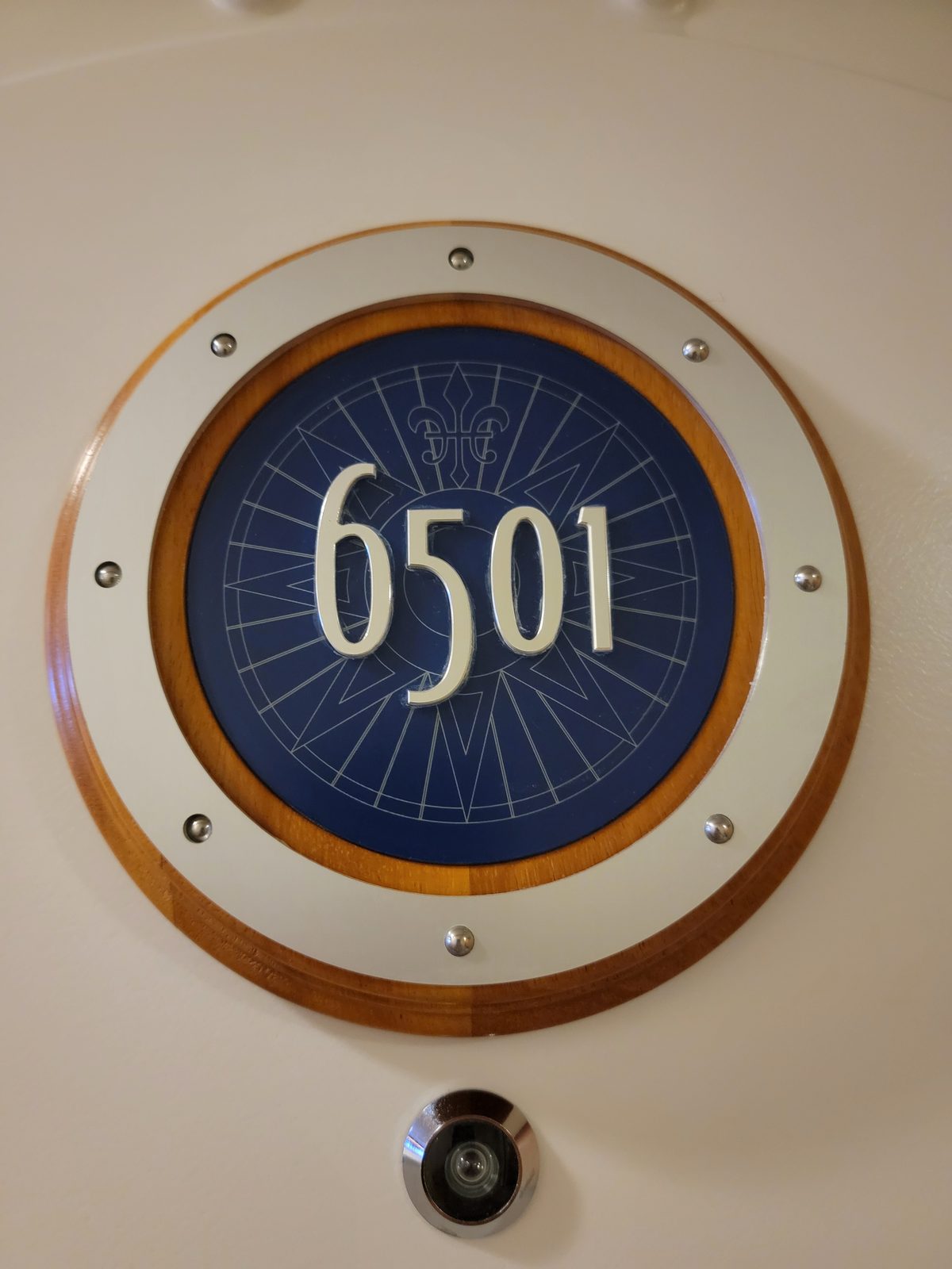 Stateroom 6501, marked on the door