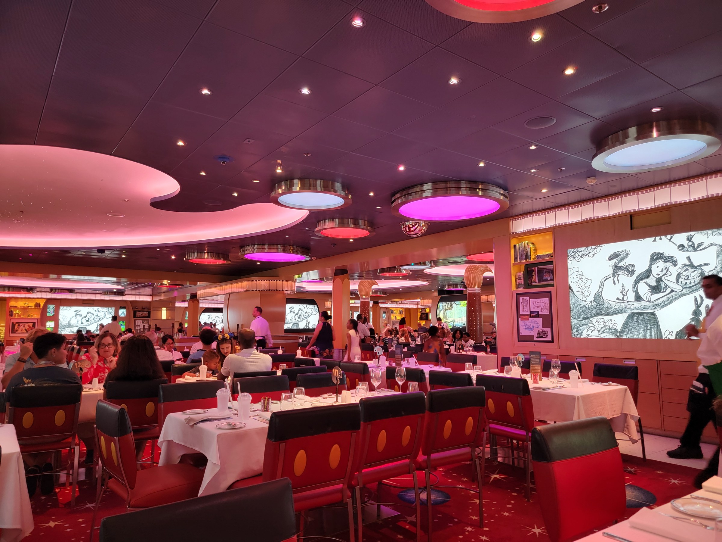 Animator's Palate before dinner, sketches up on the screens