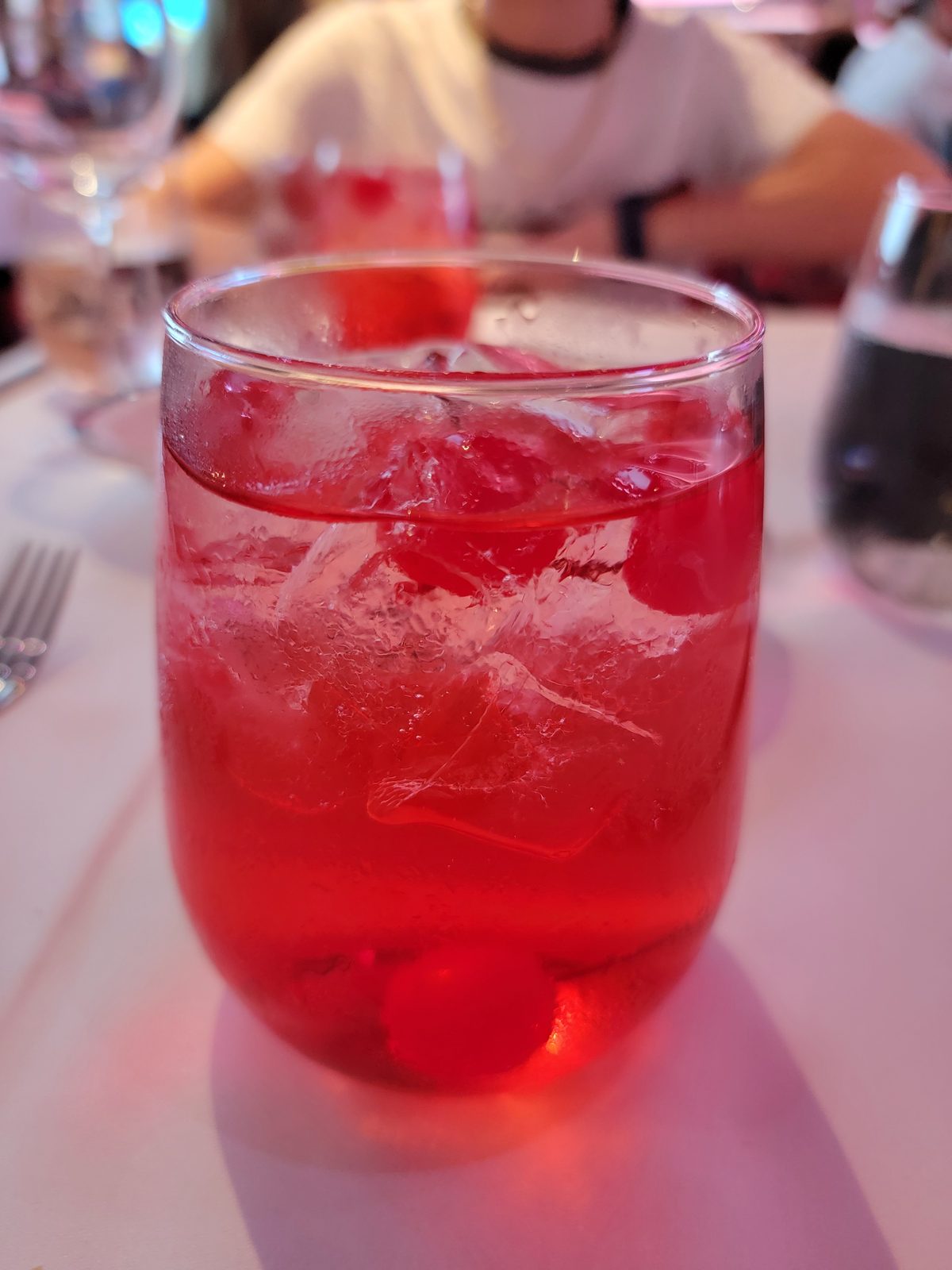 A Shirley Temple at dinner