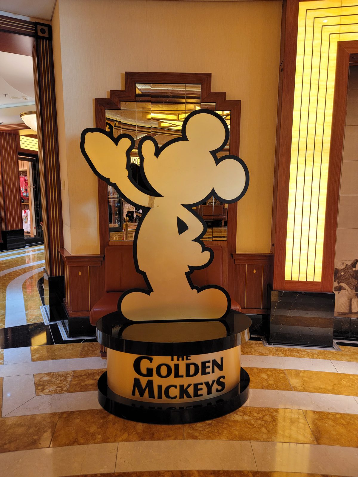 The Golden Mickeys sign in the lobby
