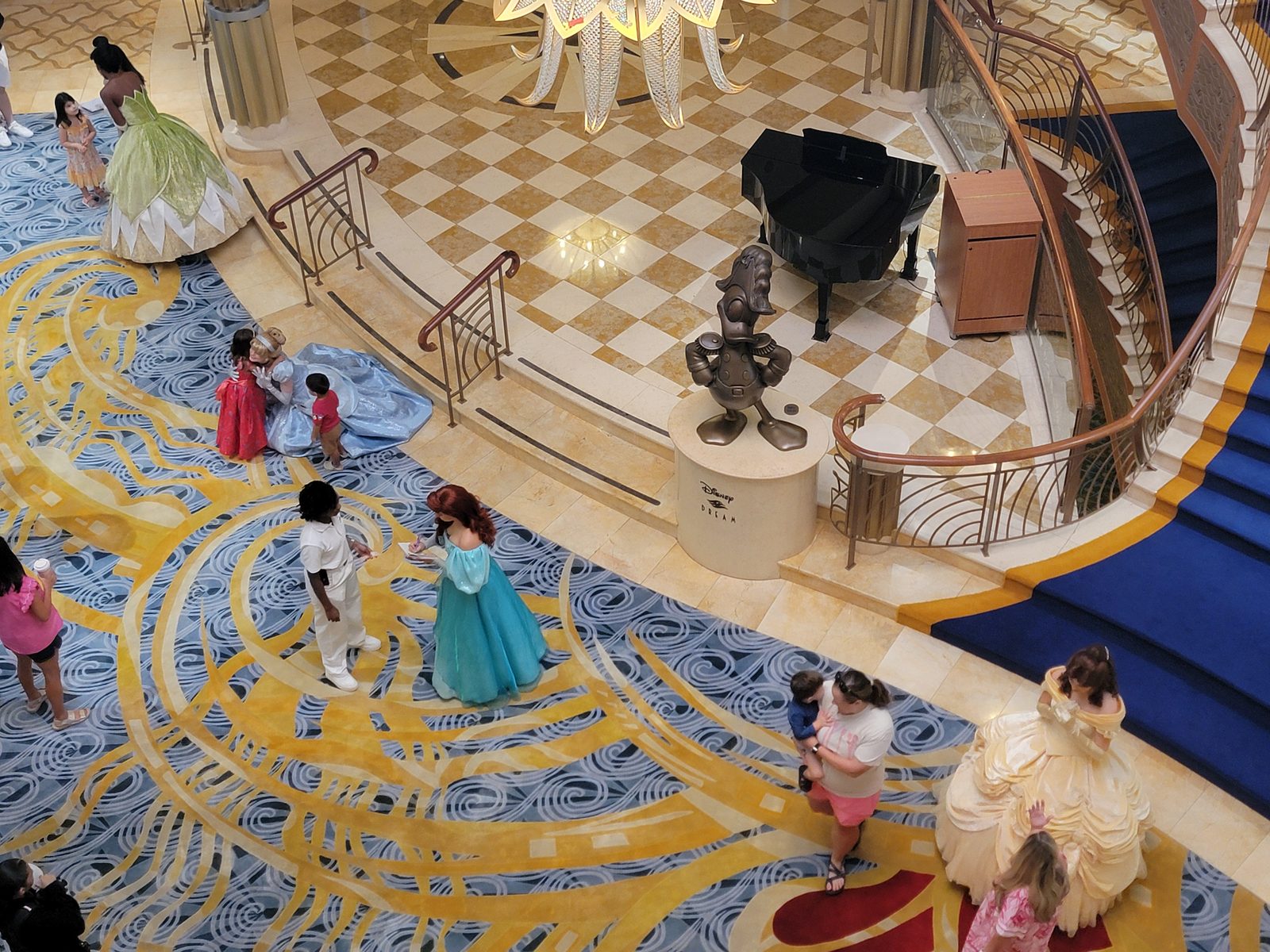 Princess Gathering in the Lobby Atrium with Ariel, Belle, Cinderella & Tiana