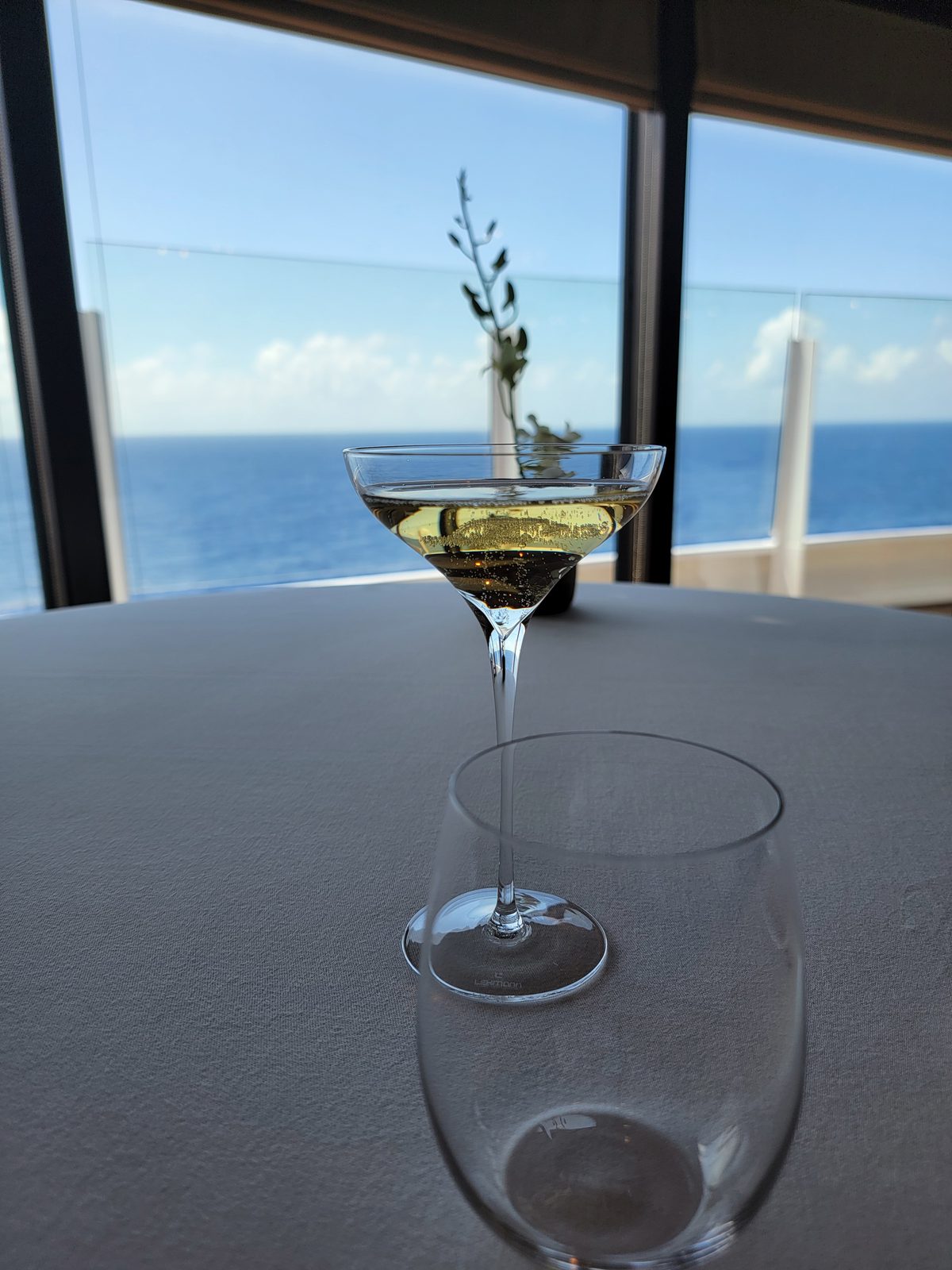 A drink with an ocean view at Remy