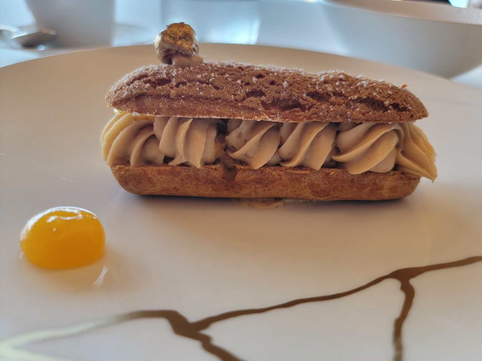 Dessert at Remy, an eclair to finish