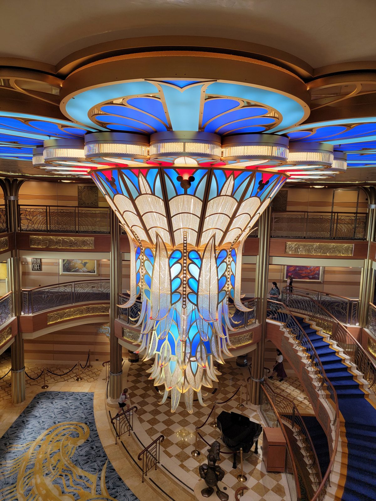 The chandelier in the ship's atrium