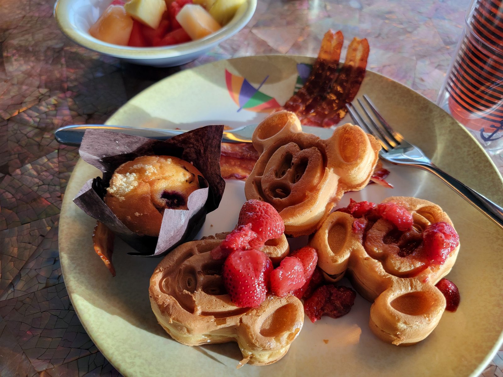 Mickey waffles for breakfast