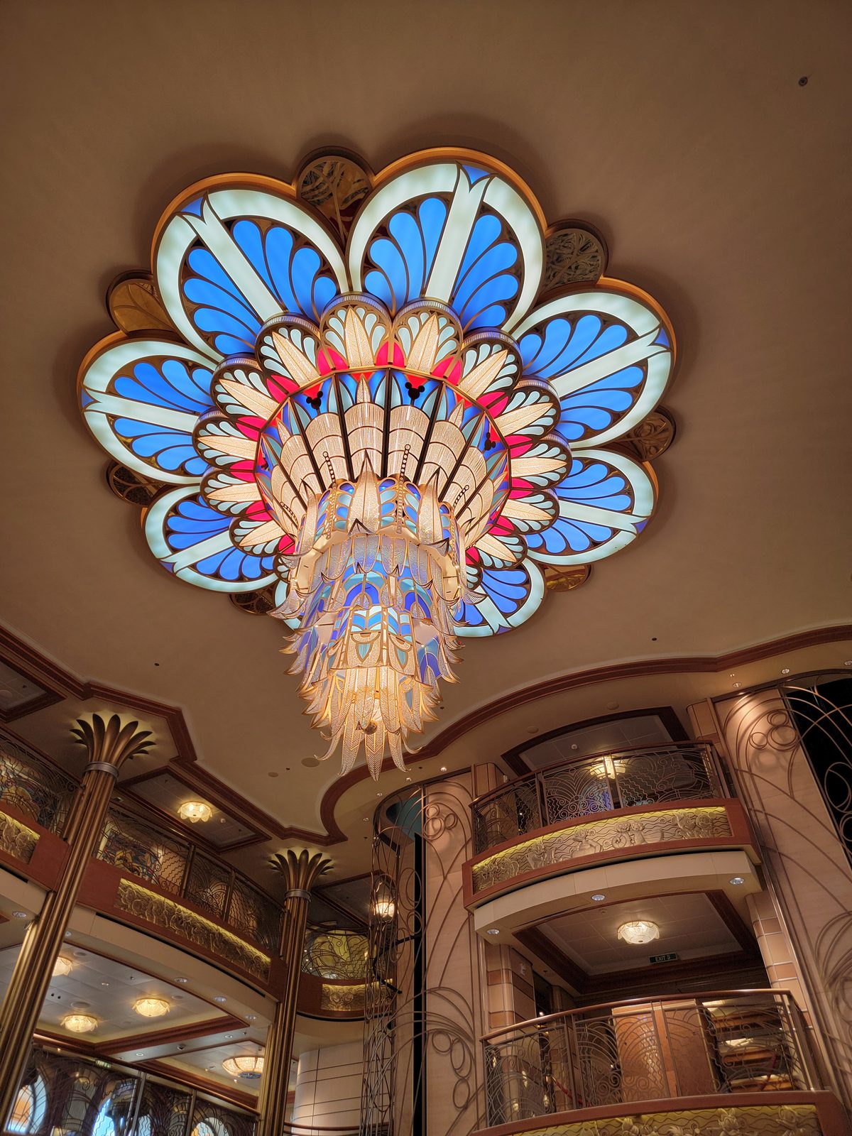 The chandelier in the ship's atrium