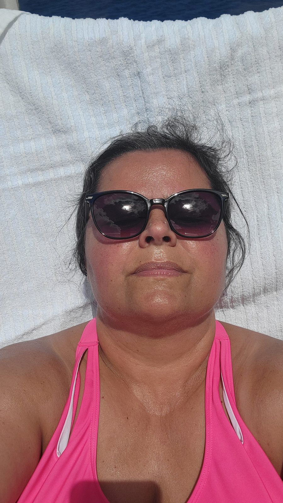 Kathy relaxing on deck in the late morning