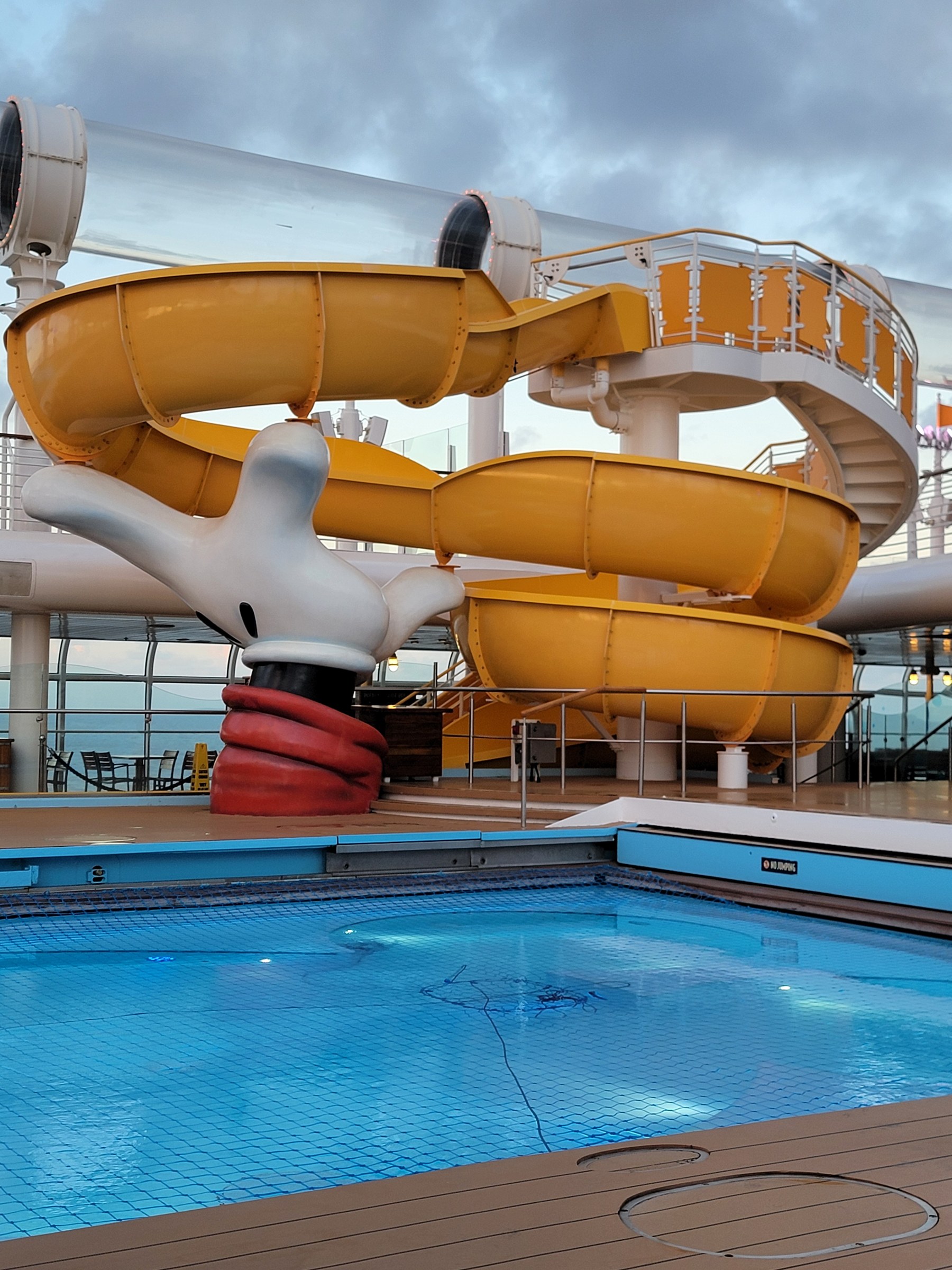 Mickey's Pool and the slide before the day began