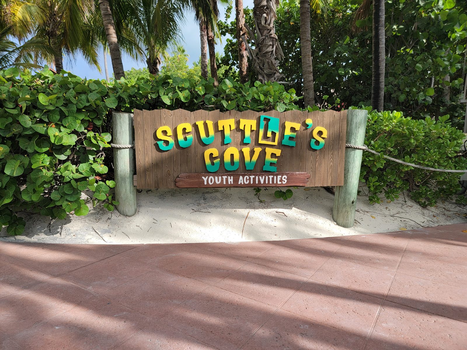 The Scuttle's Cove youth activities sign