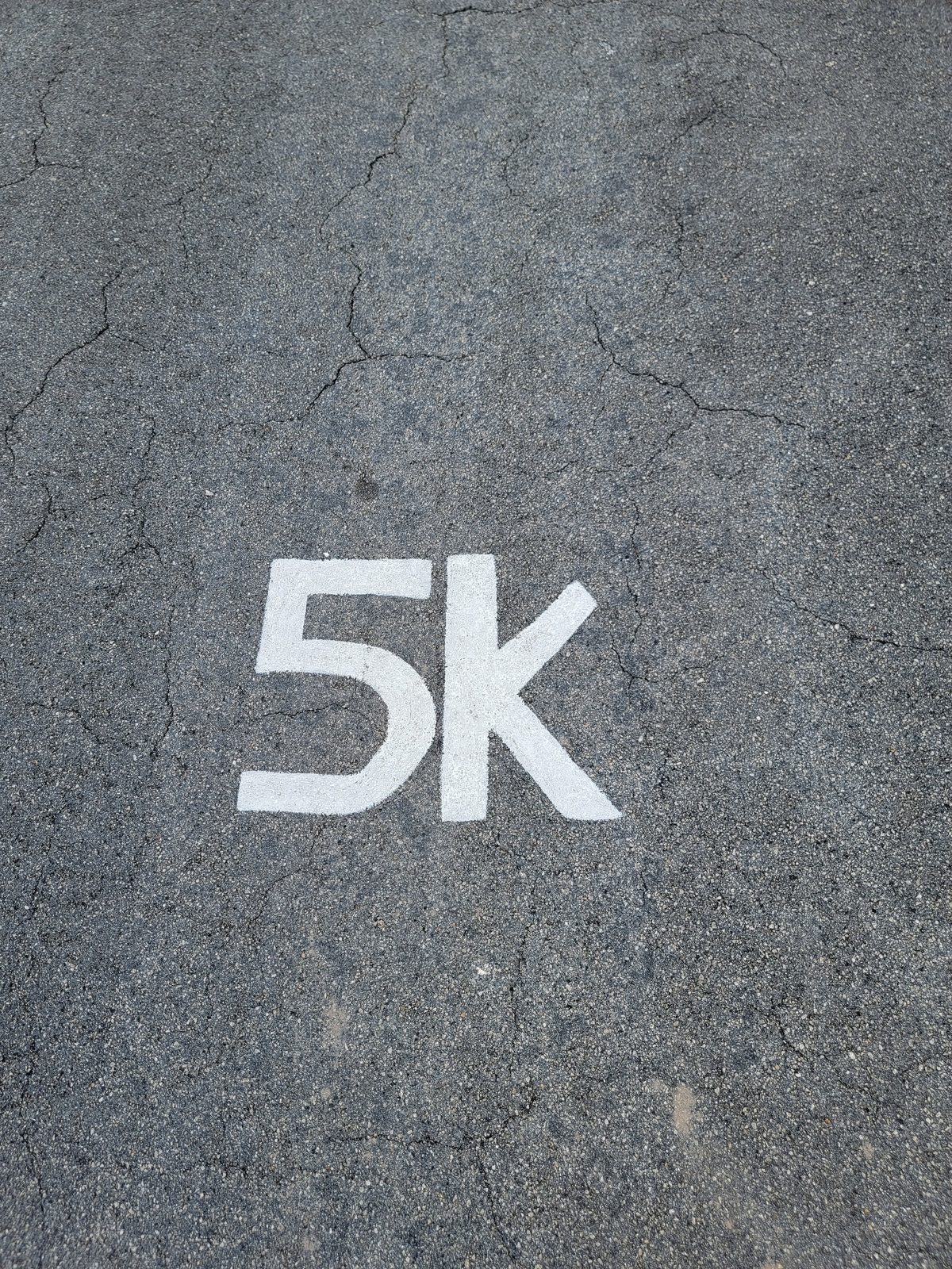 The 5K painted on the course